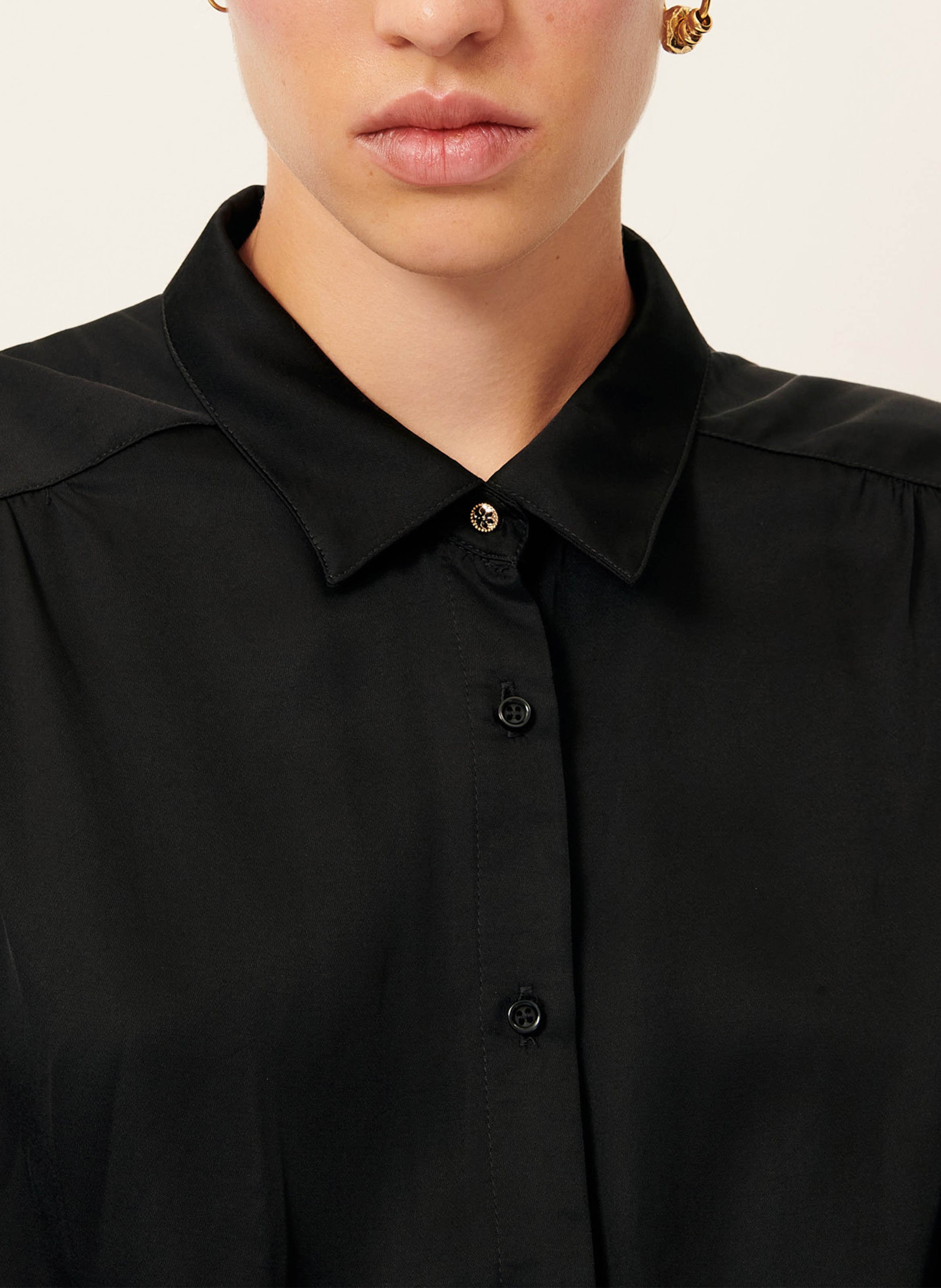 Straight shirt with classic collar SESSUN Black