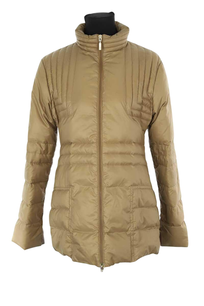 Lightweight quilted padded jacket with high neck MONCLER - Seconde Main Brown