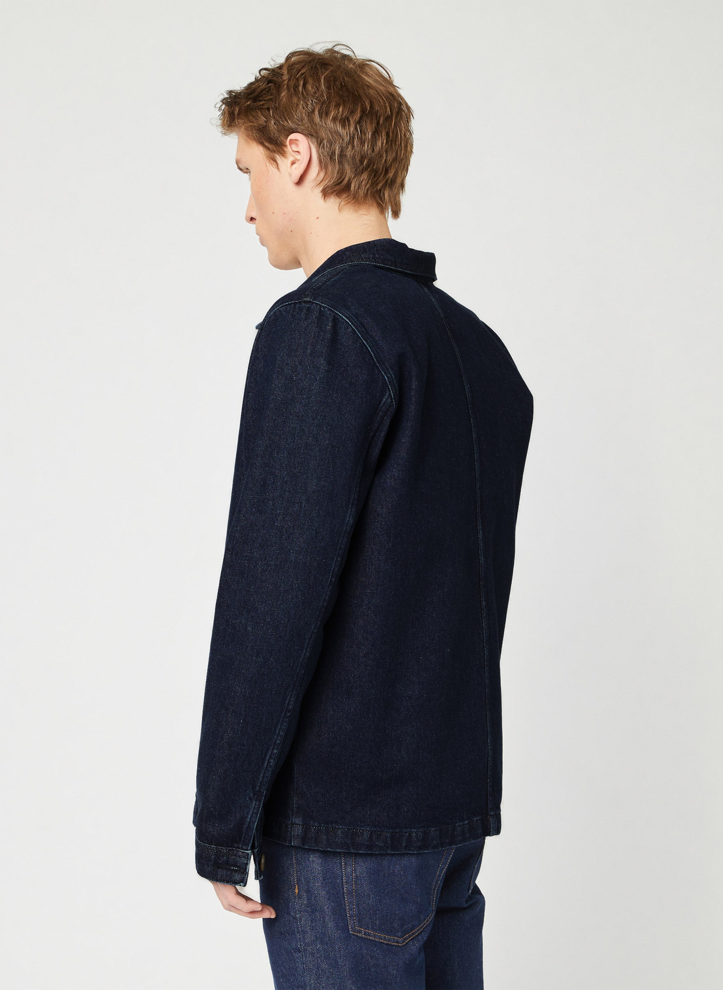 Shirt with classic collar in blended cotton denim FAGUO Raw denim