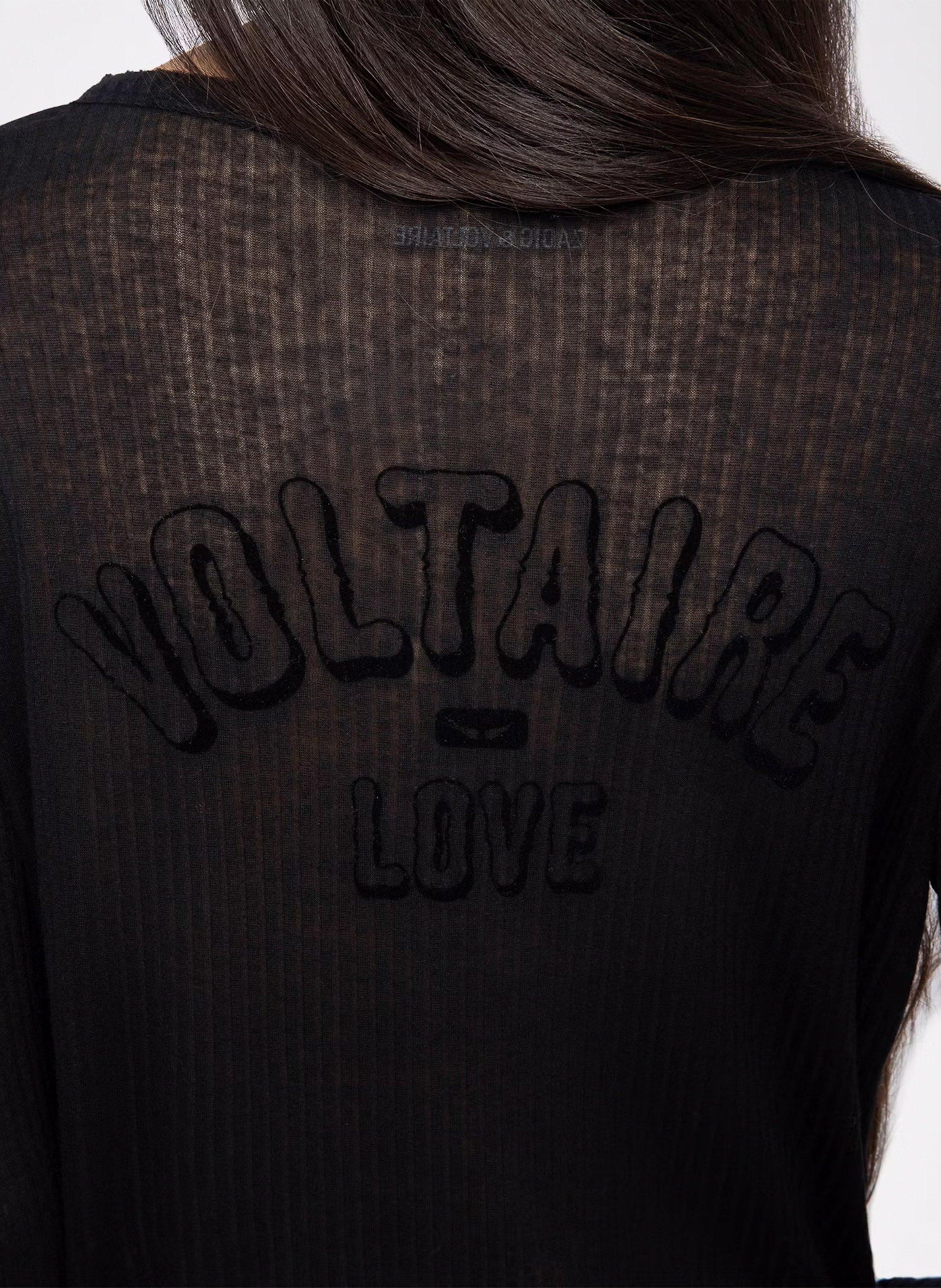 Straight-cut cotton top with henley collar ZADIG&VOLTAIRE Black