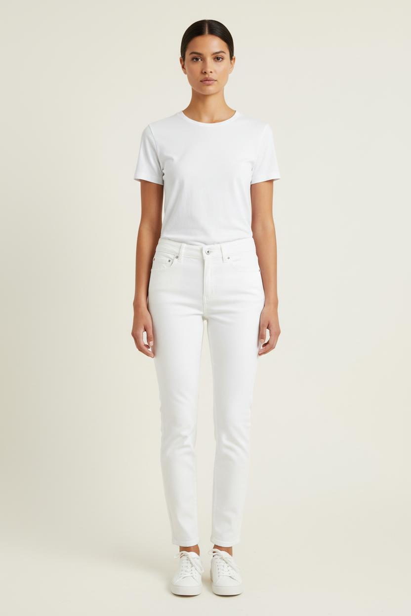 Cropped slim jeans with studs INES DE LA FRESSANGE - Seconde main White