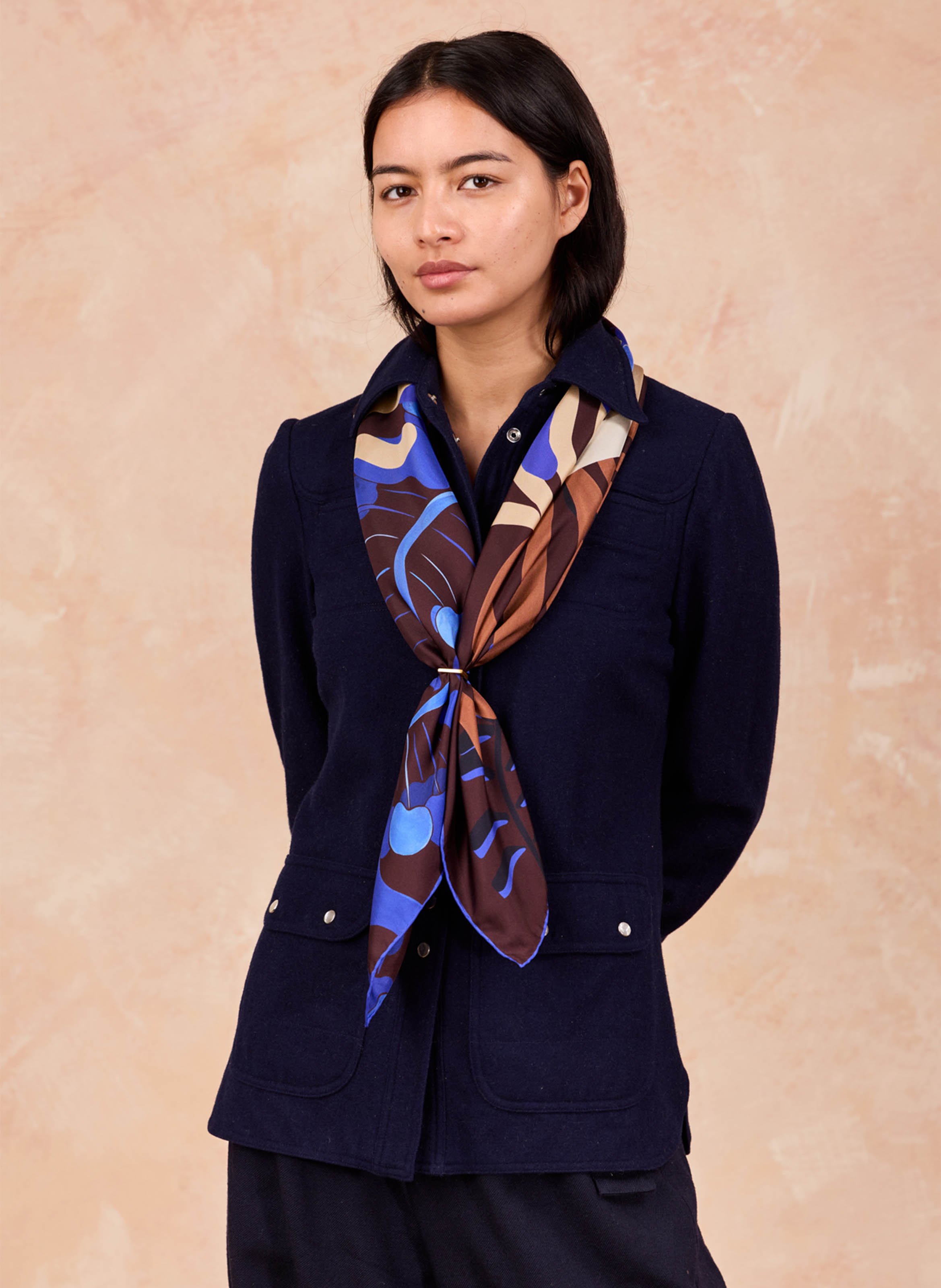 Floaty silk scarf PETITJEAN PARIS Blue
