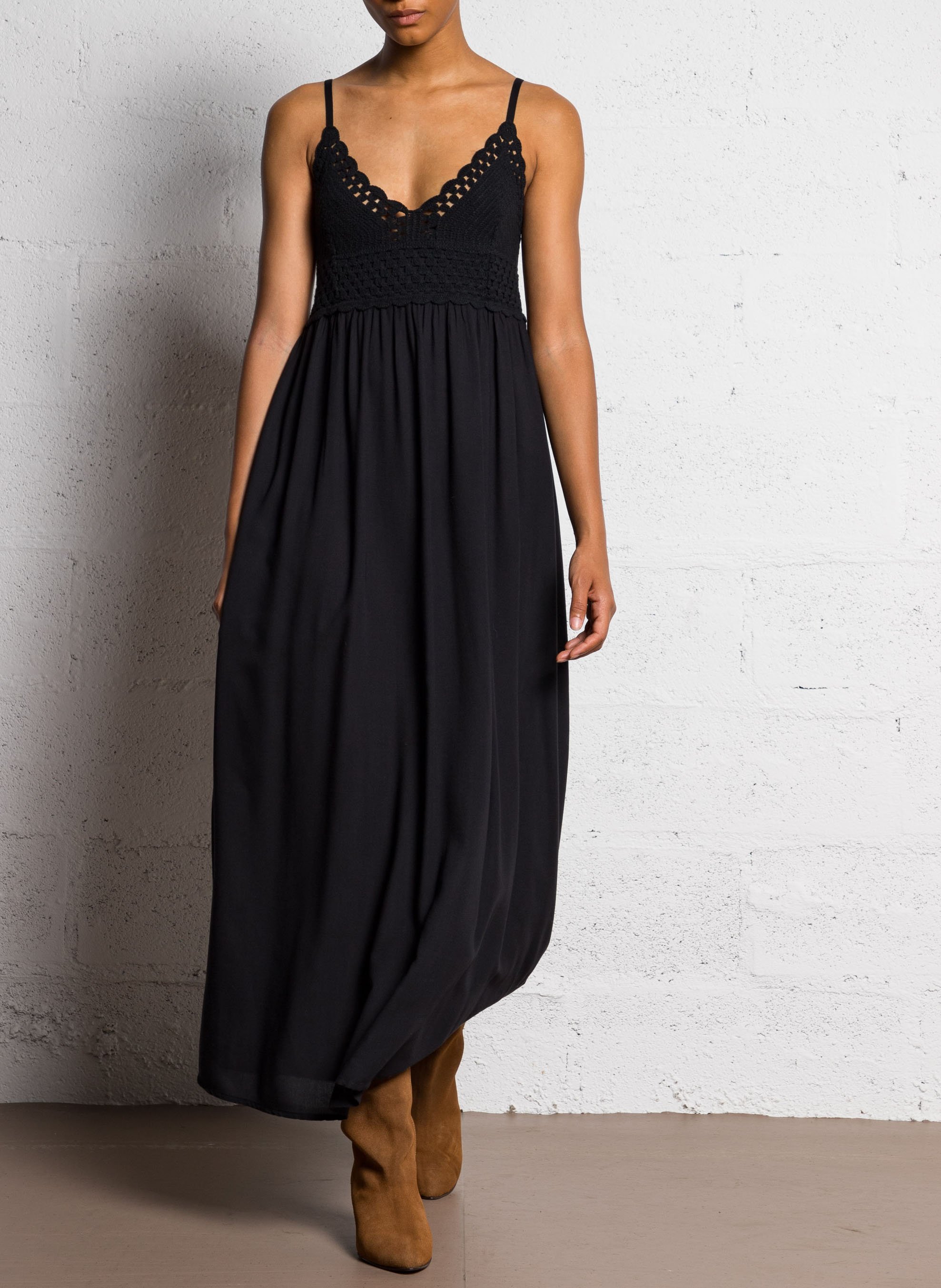 Robe évasée avec macramé MAISON 123 Noir