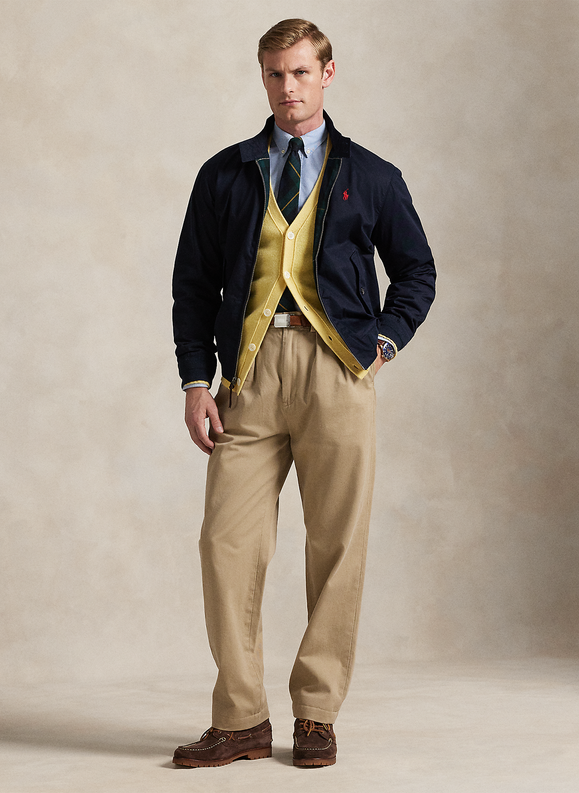 Straight-fit, katoenen jasje met opstaande kraag POLO RALPH LAUREN Blauw