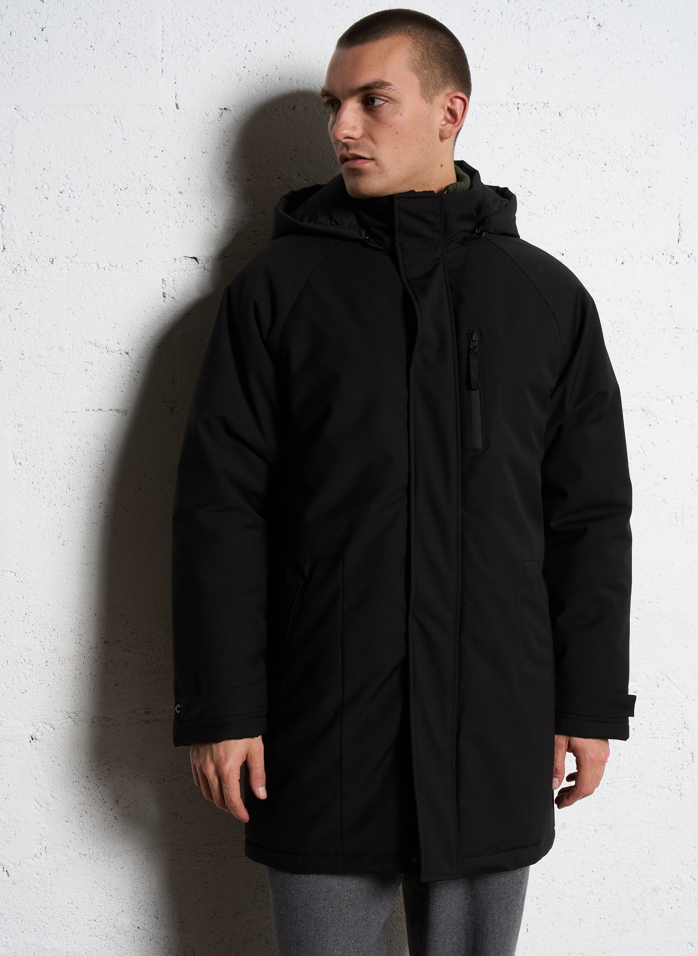 Oversized solid color hooded parka SOLID Black
