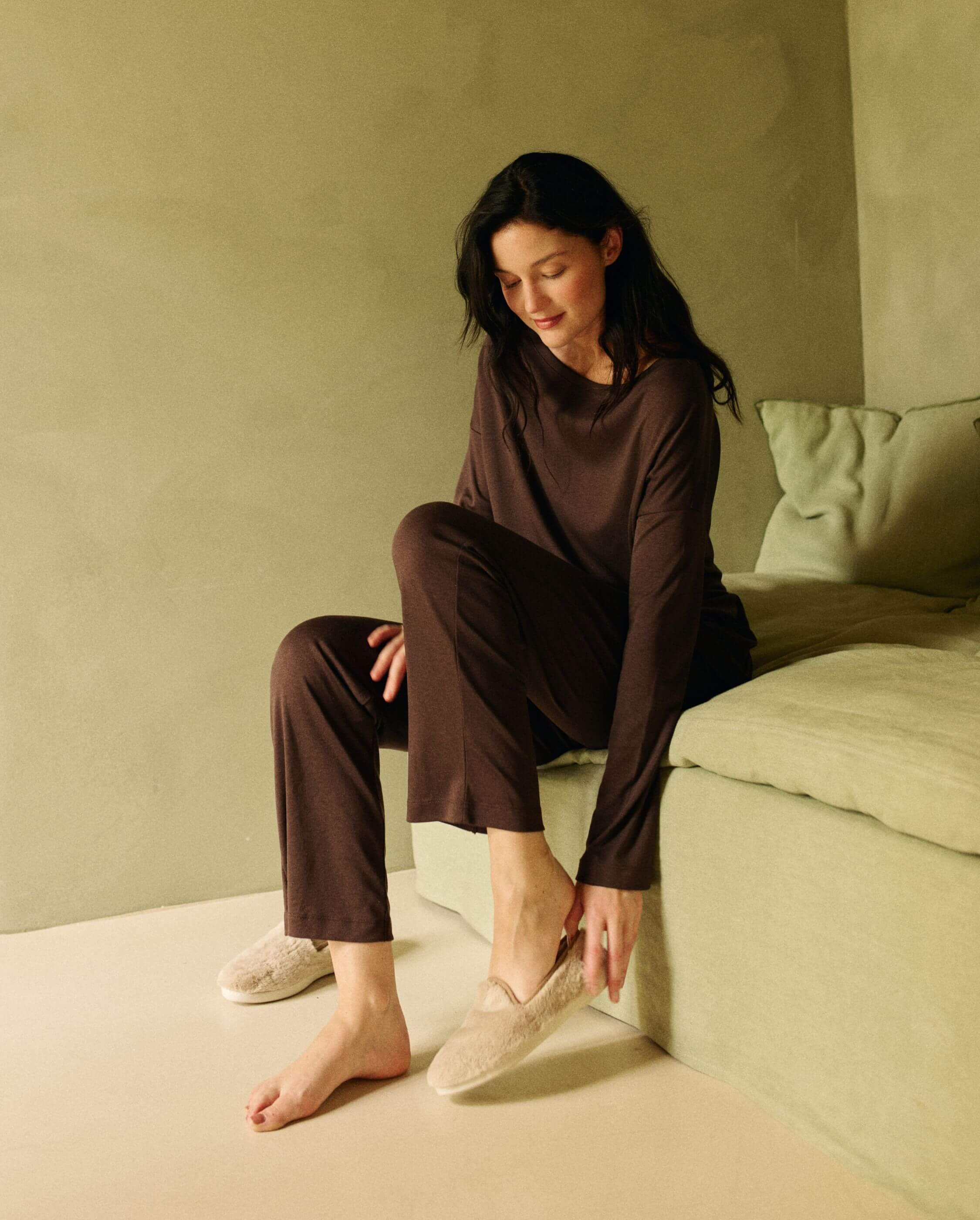 Women's vegan fur slipper, beige ANGARDE Beige