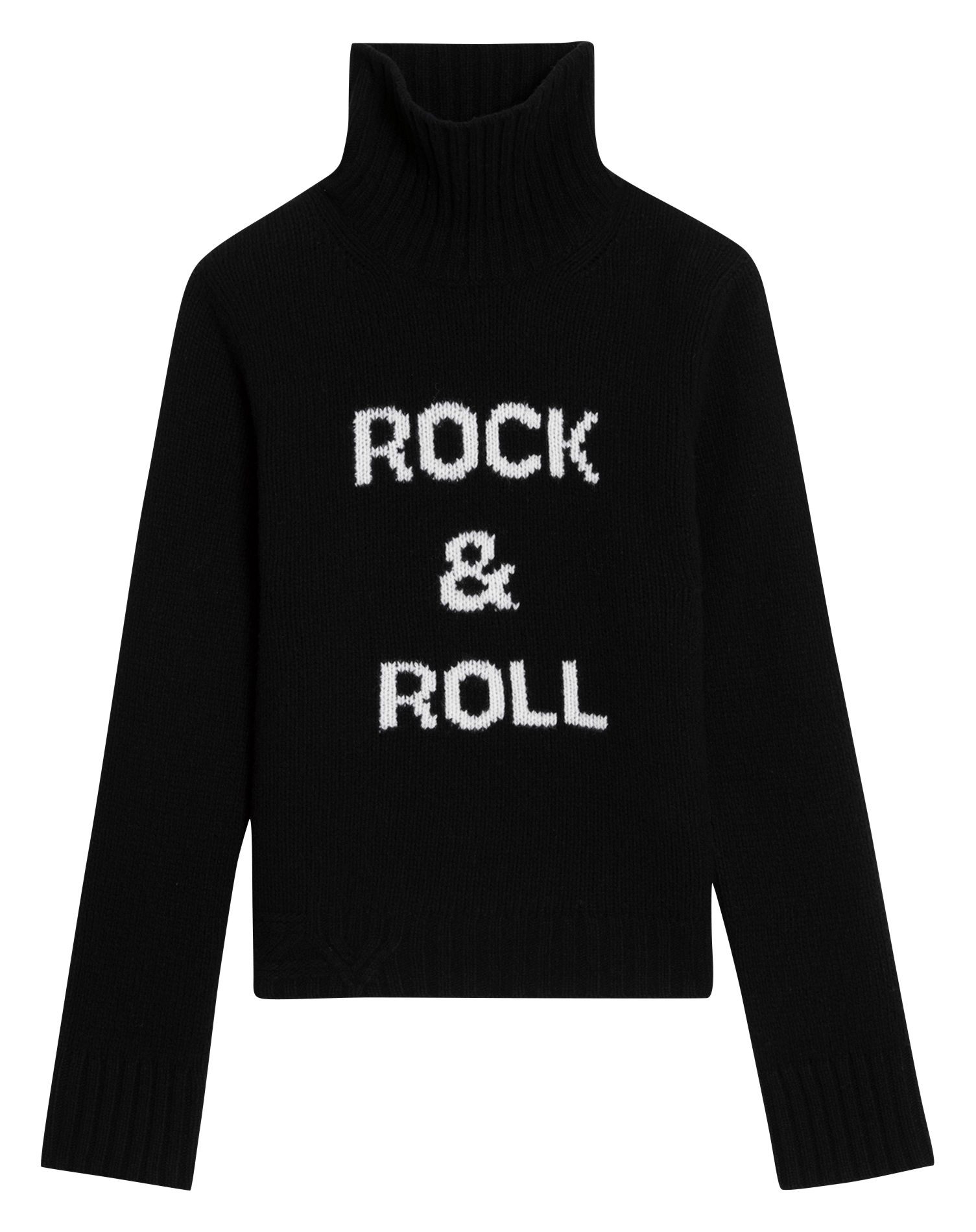 Pull droit col montant en laine ZADIG&VOLTAIRE Noir