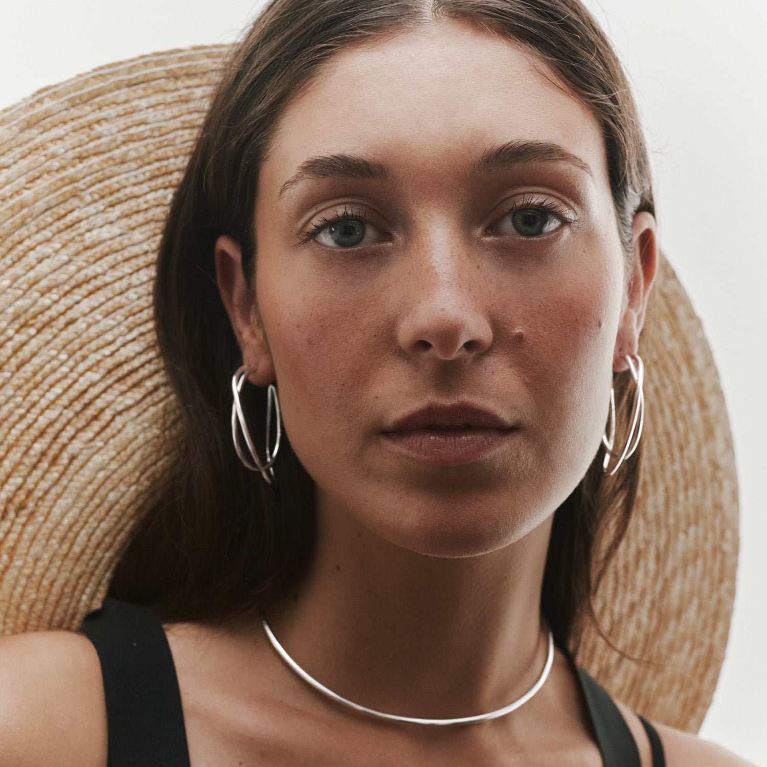 Paire de créoles, argent recyclé MAYRENA Argent