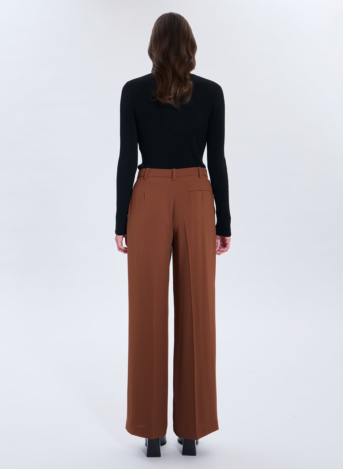 Wide pleated trousers  ZAPA Brown