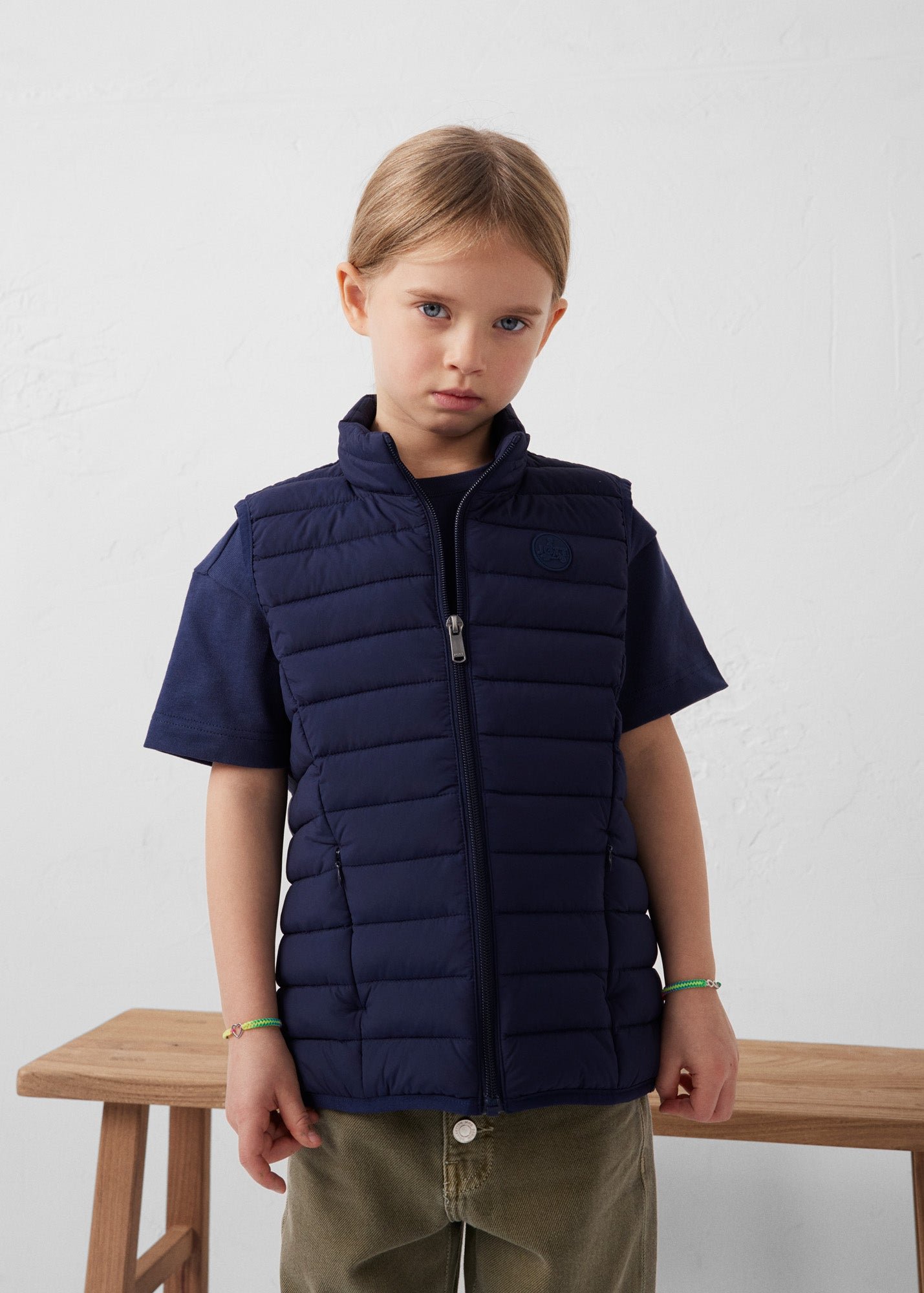 Stretch sleeveless children's down vest Soan JOTT Blue