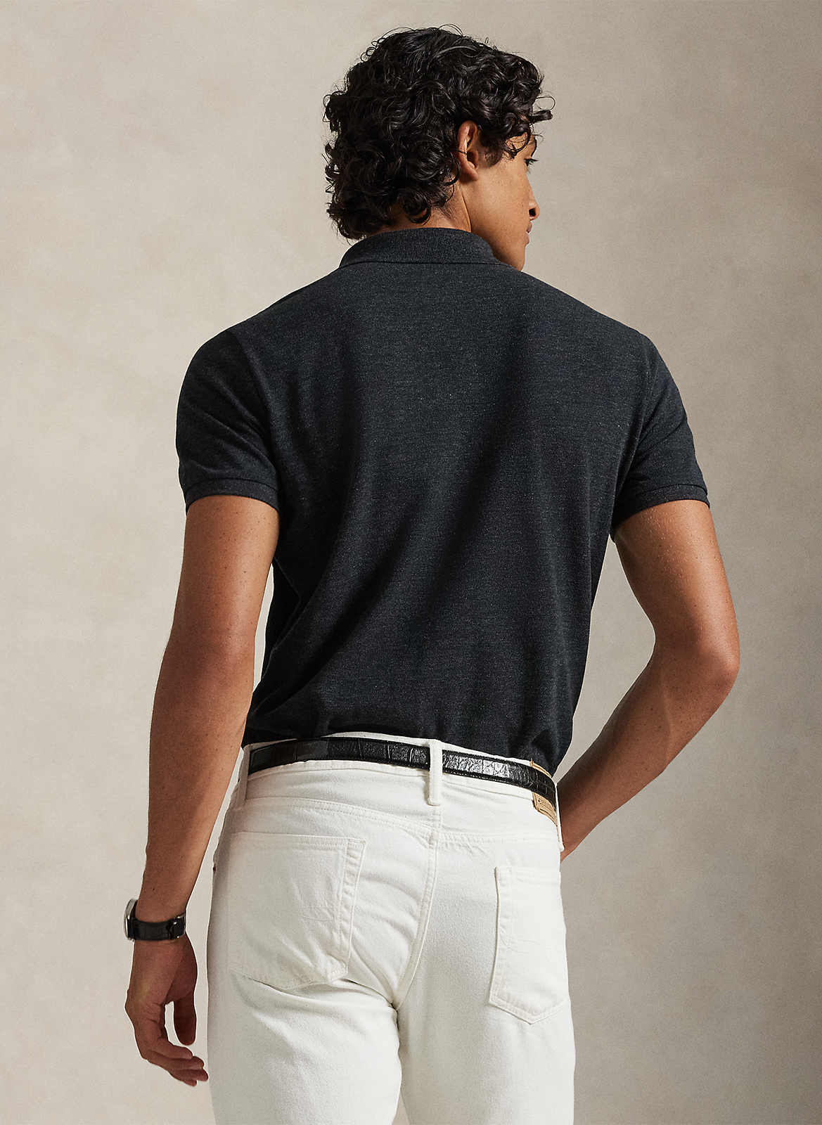 Poloshirt aus Baumwoll-Piqué, Slim Fit POLO RALPH LAUREN Schwarz