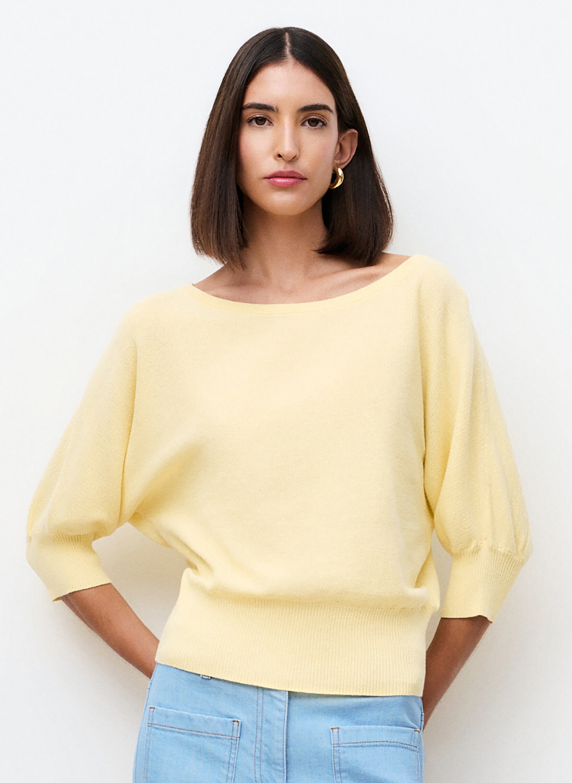 Pull oversize col bateau en coton CAROLL
