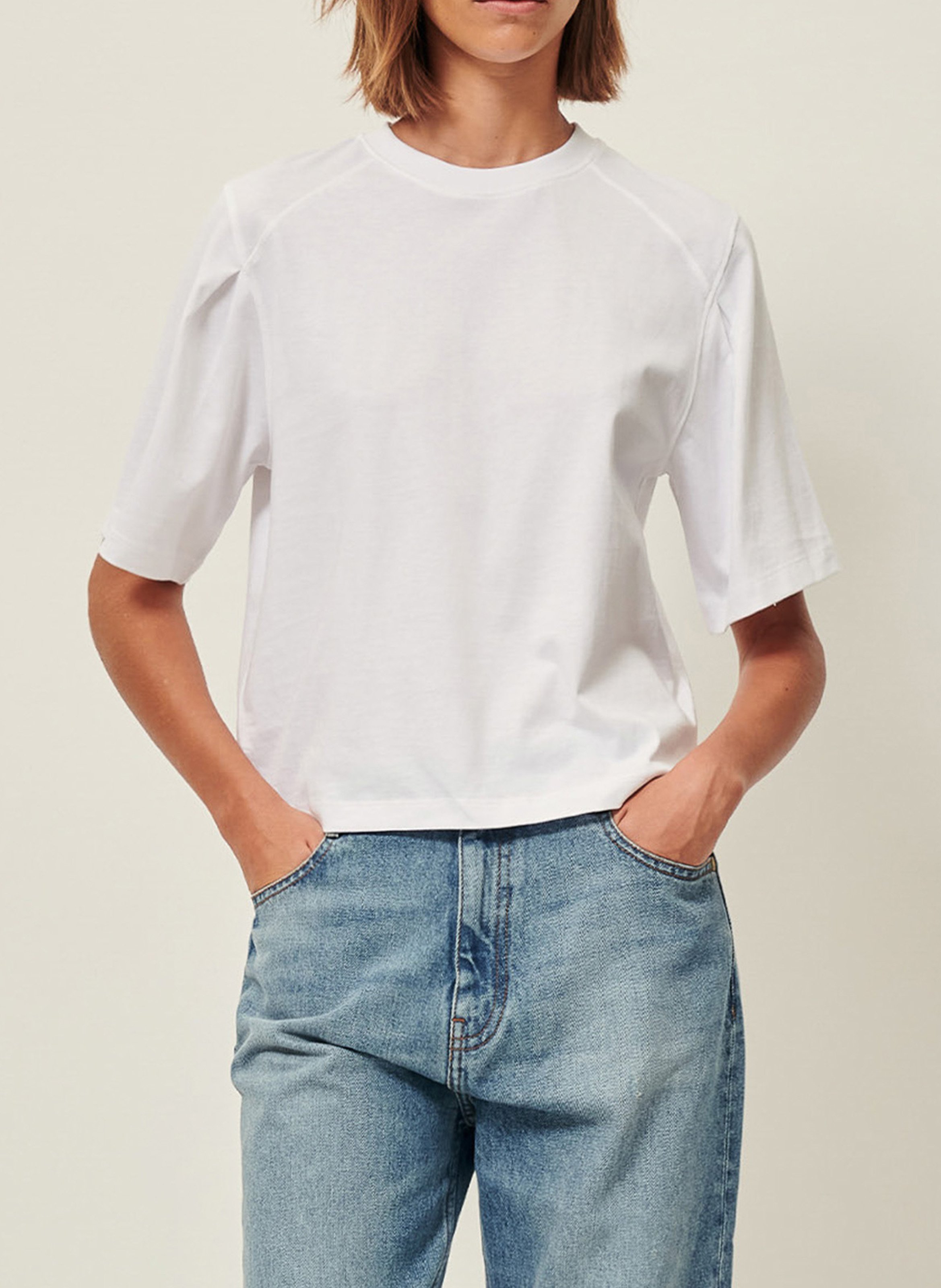 Tee-shirt col rond en coton SESSUN Blanc