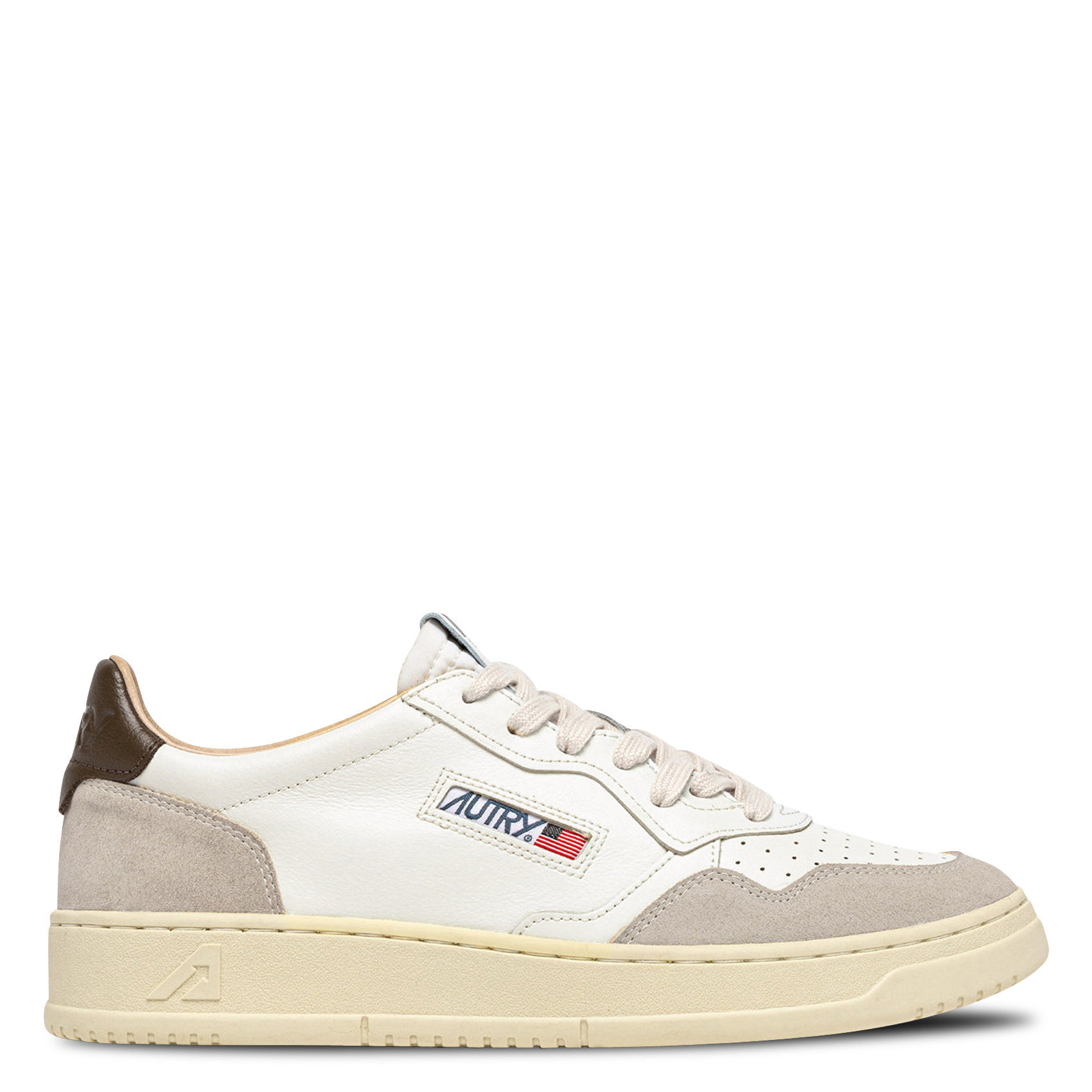 Niedrige Sneaker aus Leder-Mix AUTRY Braun