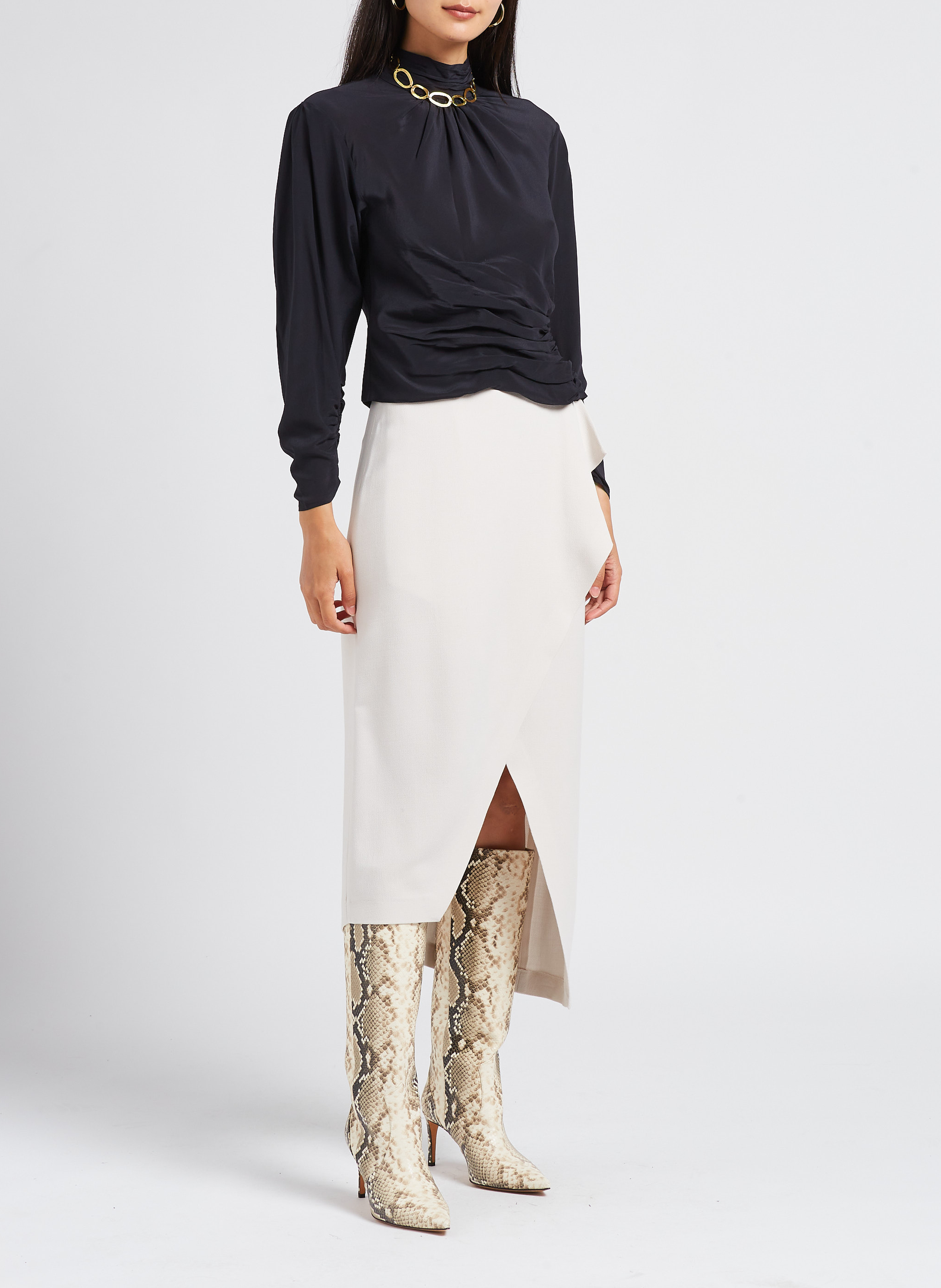 Asymmetrischer Maxirock IRO Beige