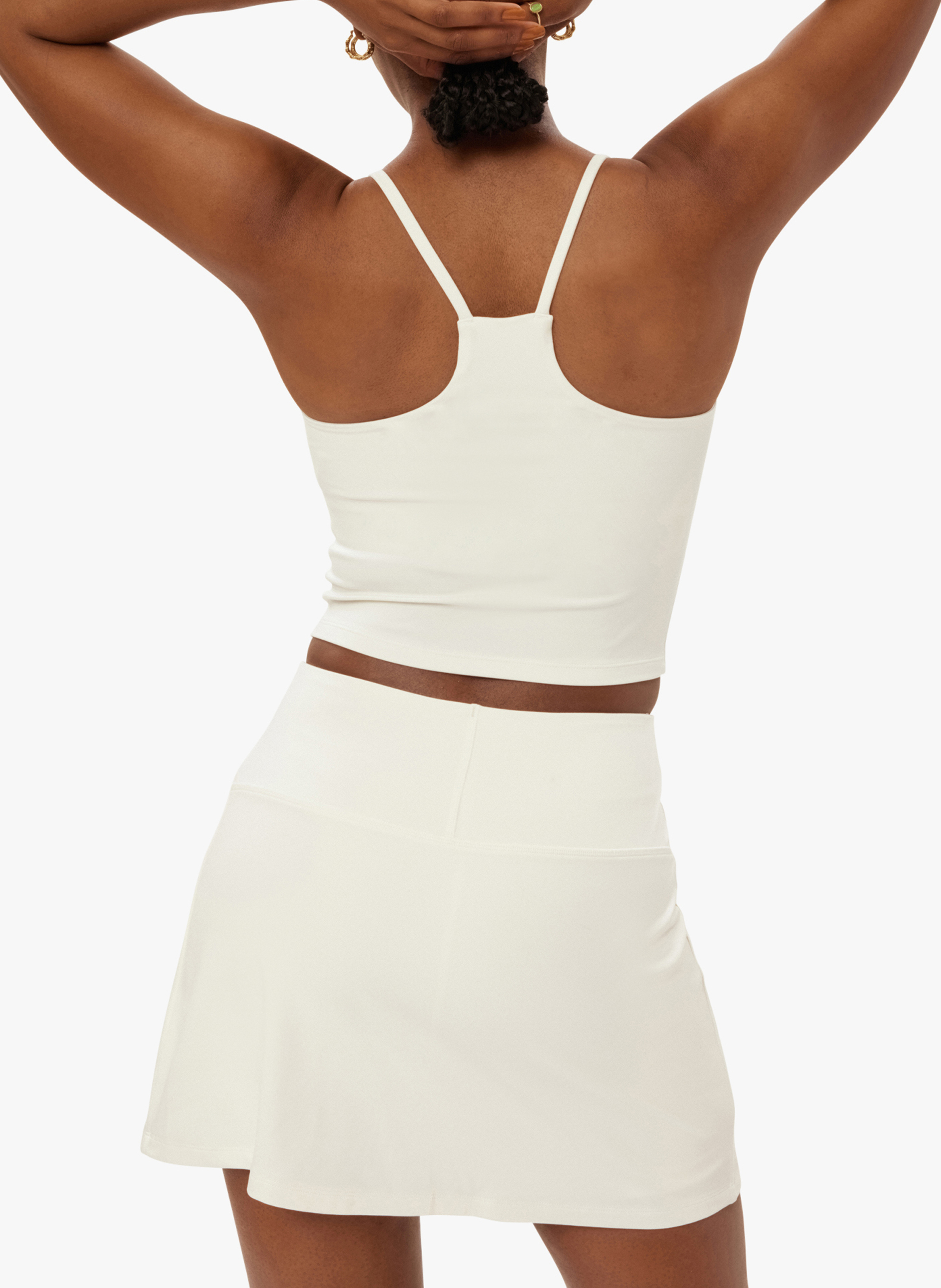 Cropped racer-back tank top GIRLFRIEND COLLECTIVE White
