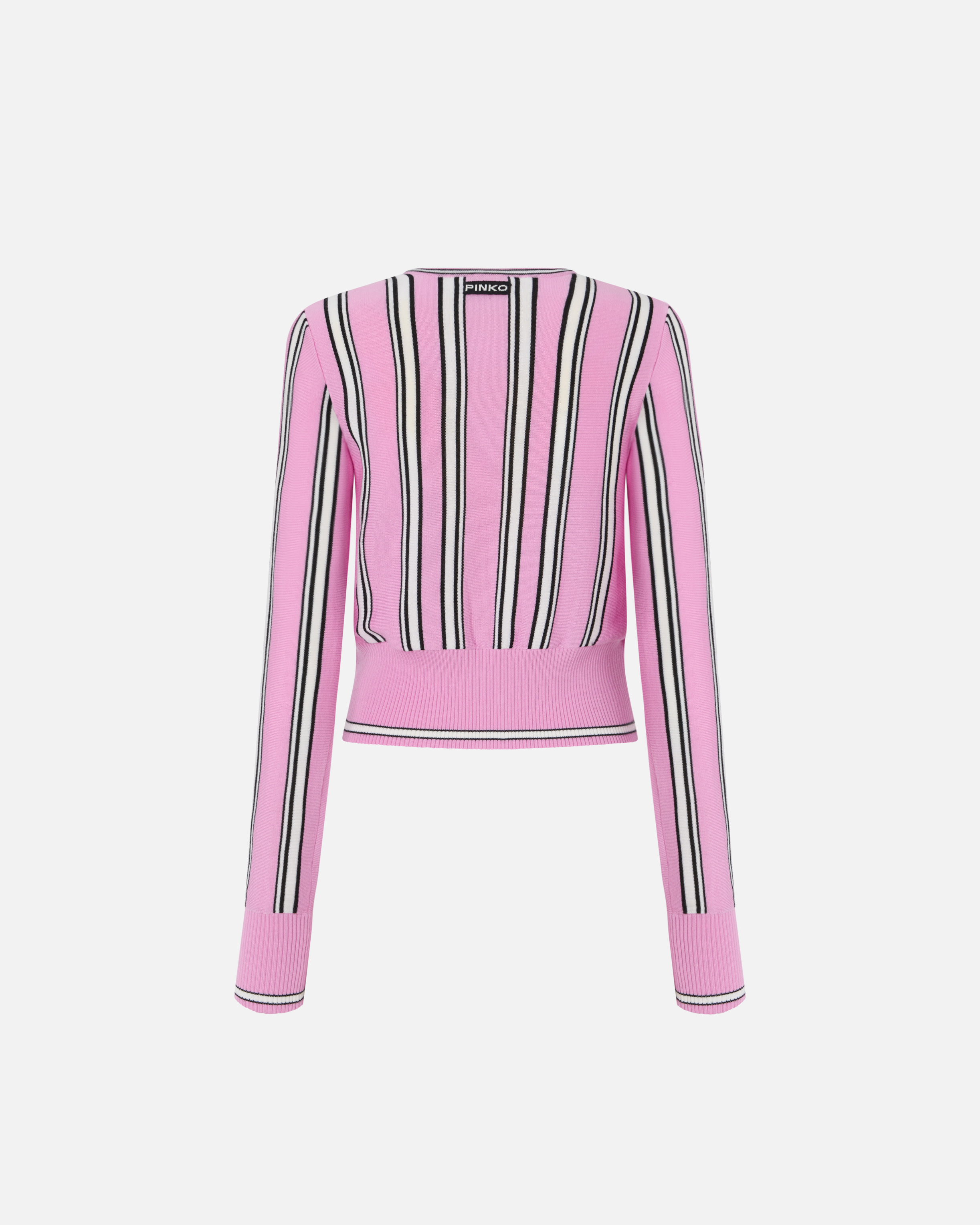 Multicolored Striped Cardigan PINKO Pink