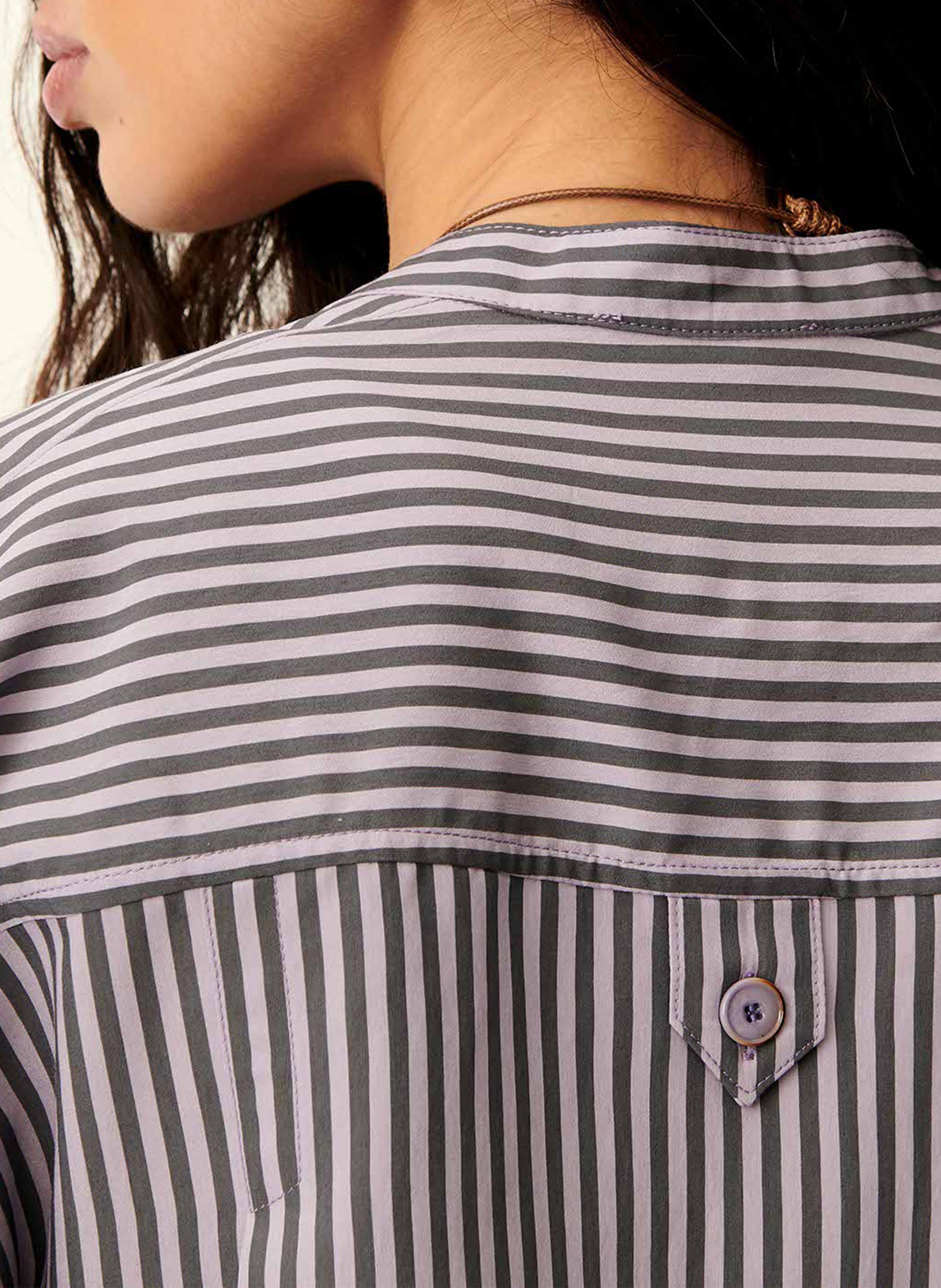 Oversized Mao collar shirt SESSUN Purple