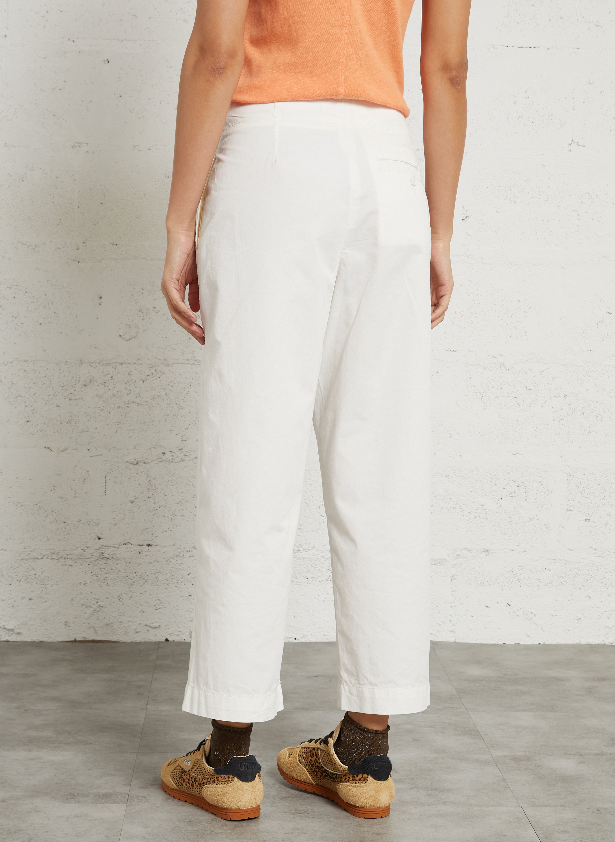 Pantalon barrel taille haute en coton SUD EXPRESS Beige