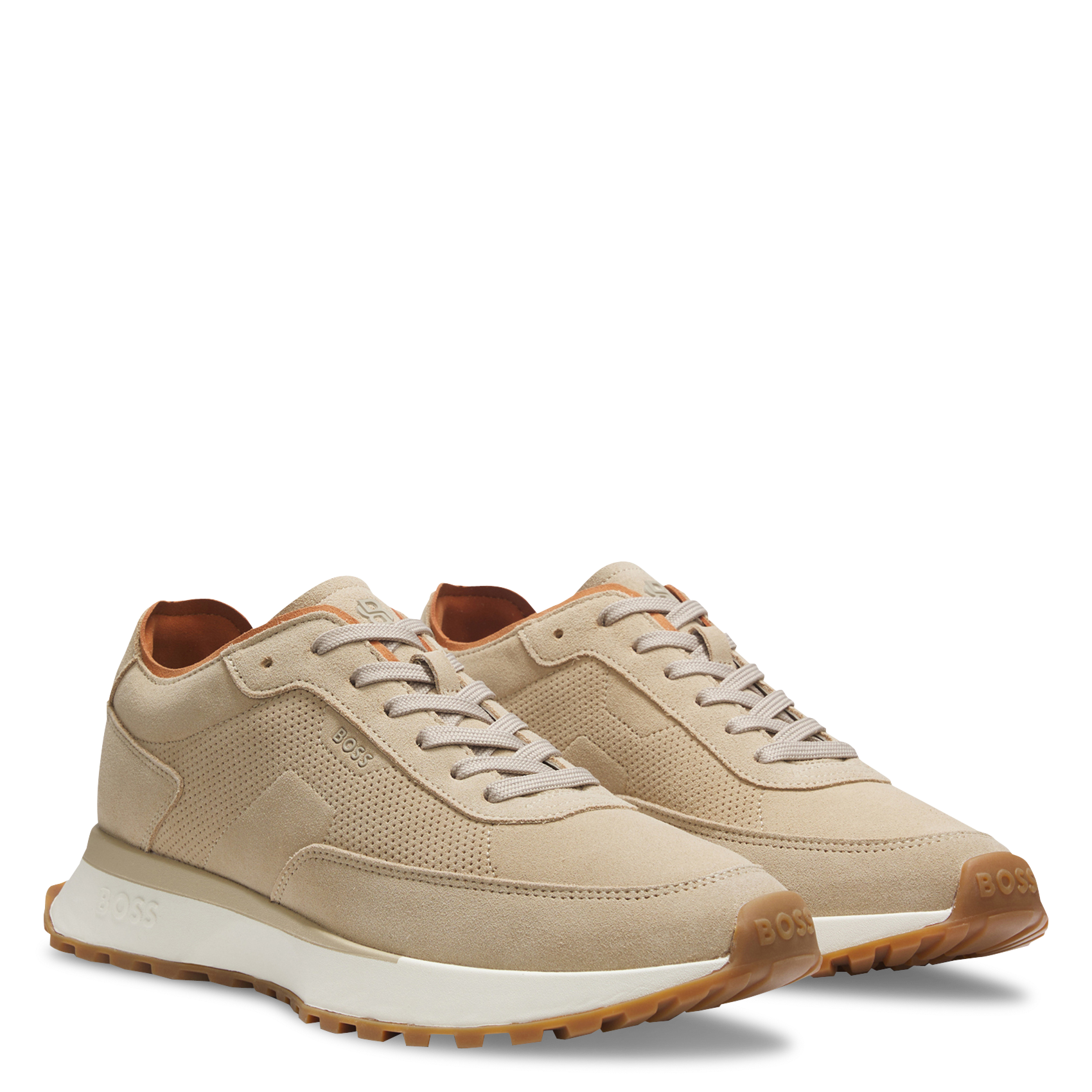 Baskets en cuir BOSS Beige