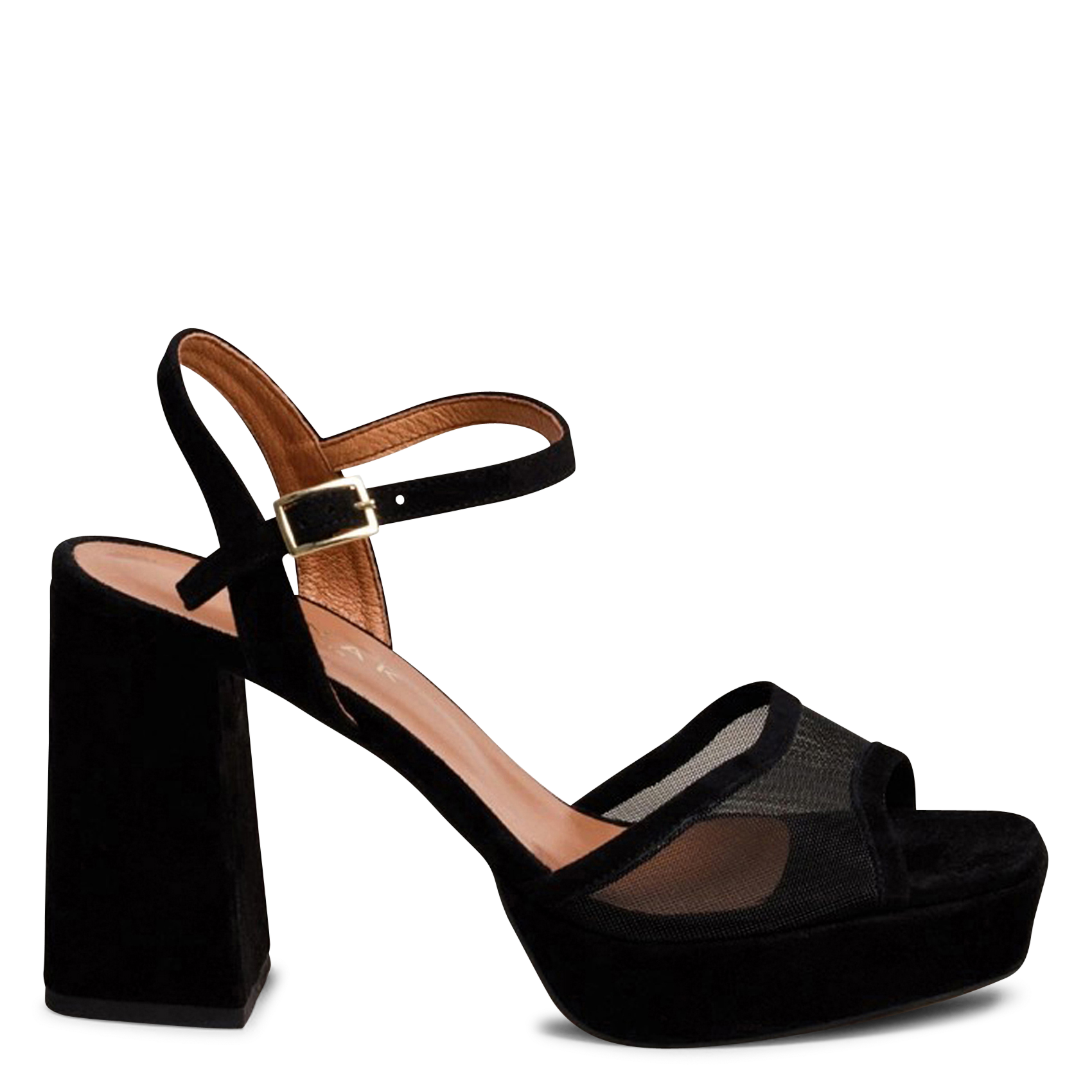 Sandales hautes à résille et cuir mélangé JONAK Noir