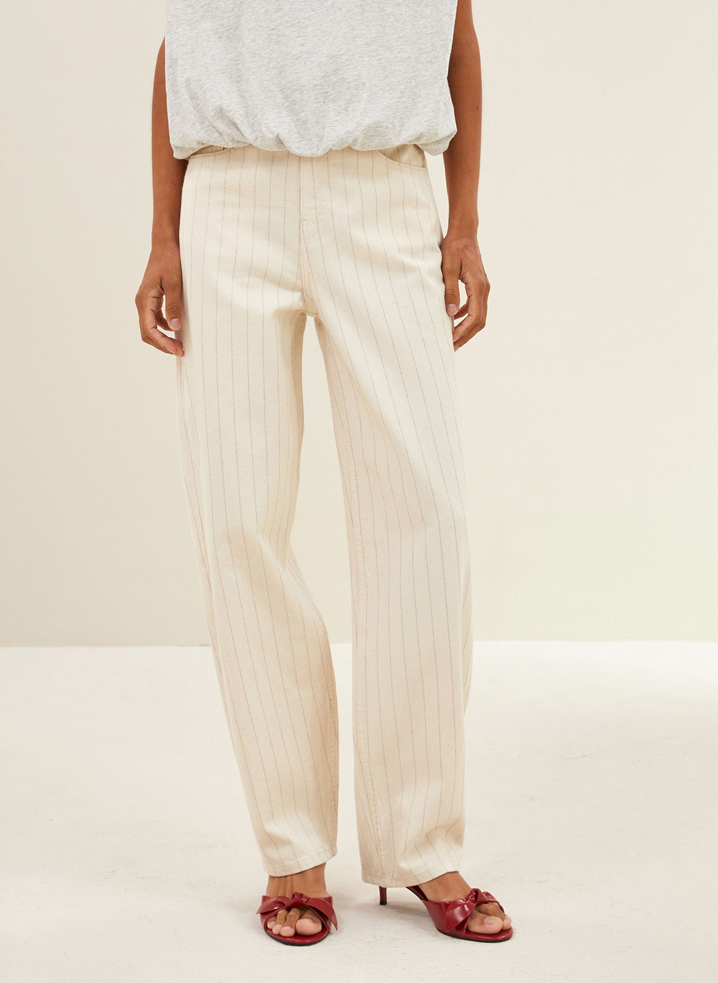 Rechte broek | biokatoenblend BY BAR Zilver