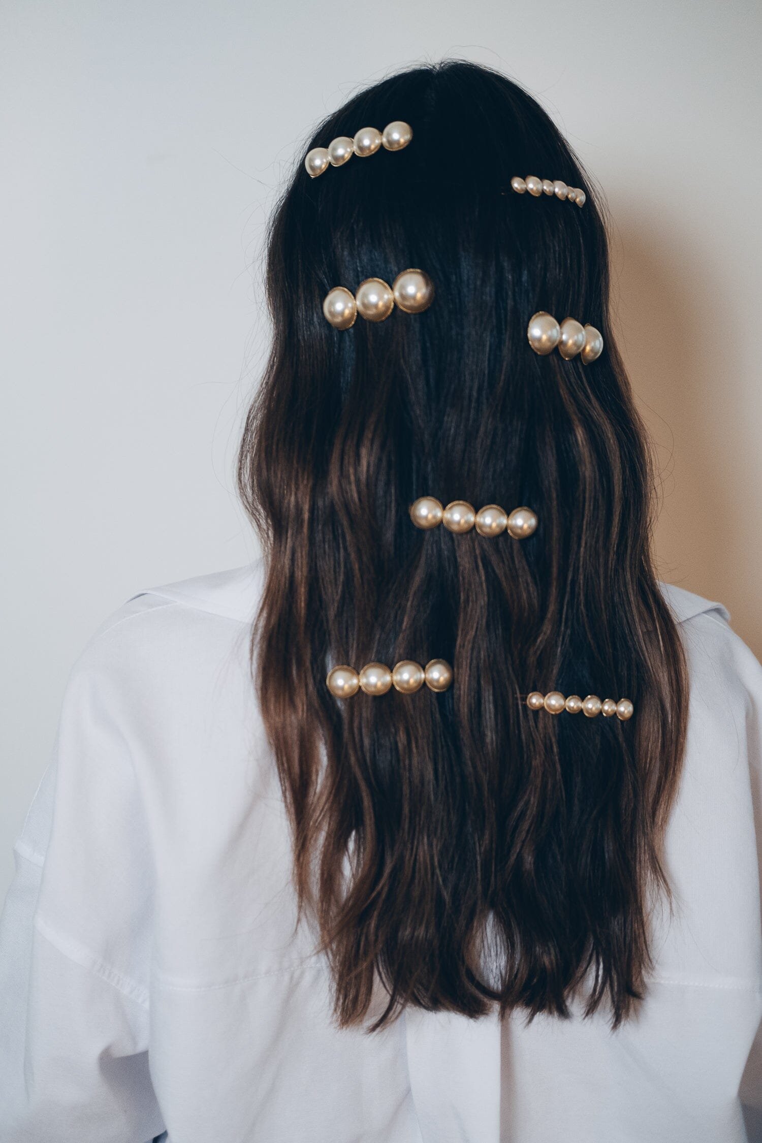 Silver-plated bead barrette Golden