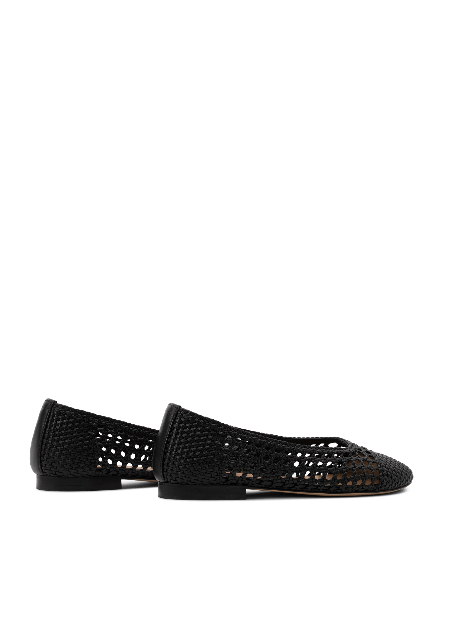 Black braided leather ballet flats PARALLELE PARIS Black
