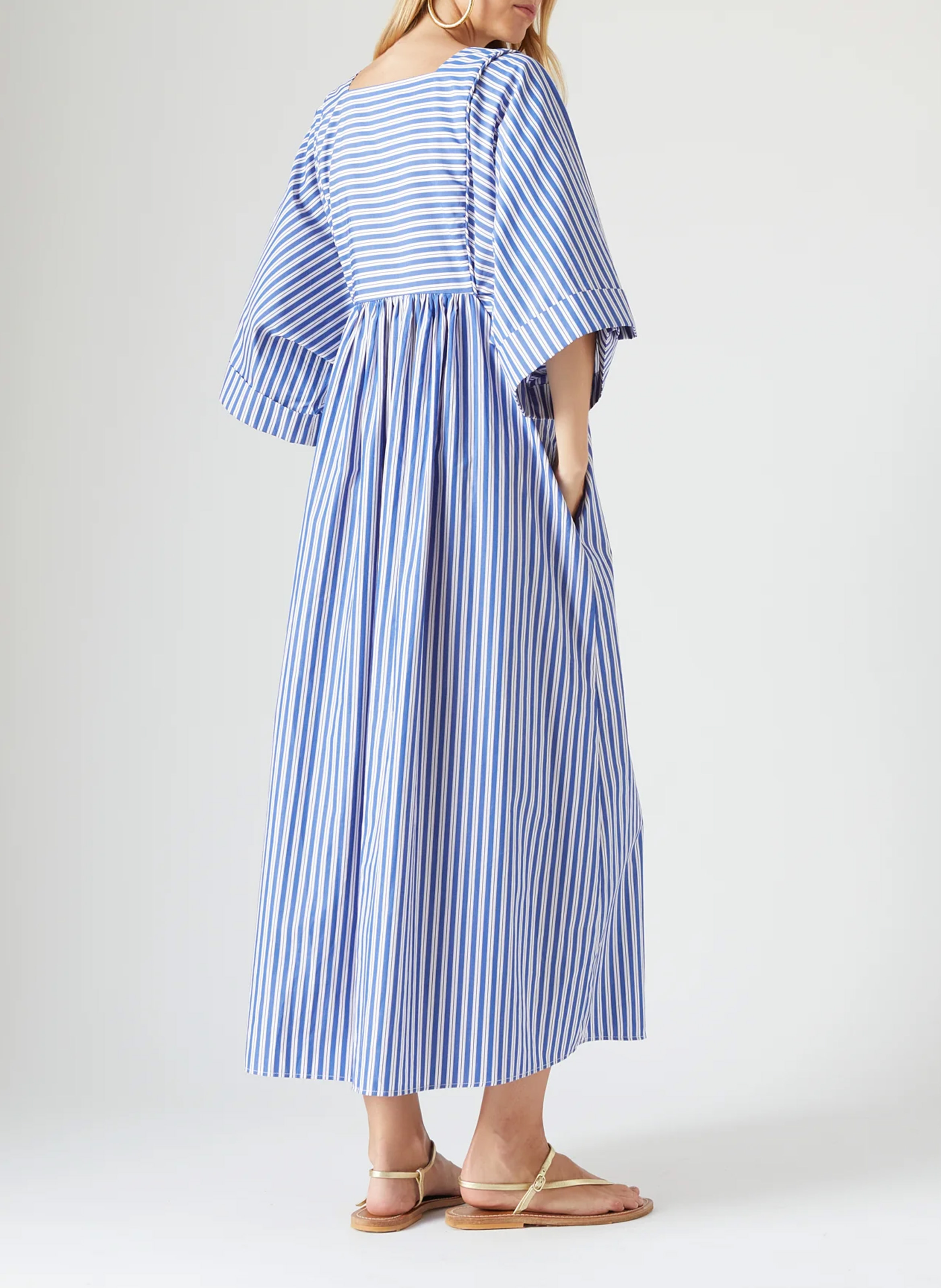 Halflange, gestreepte jurk THE LABEL EDITION Blauw