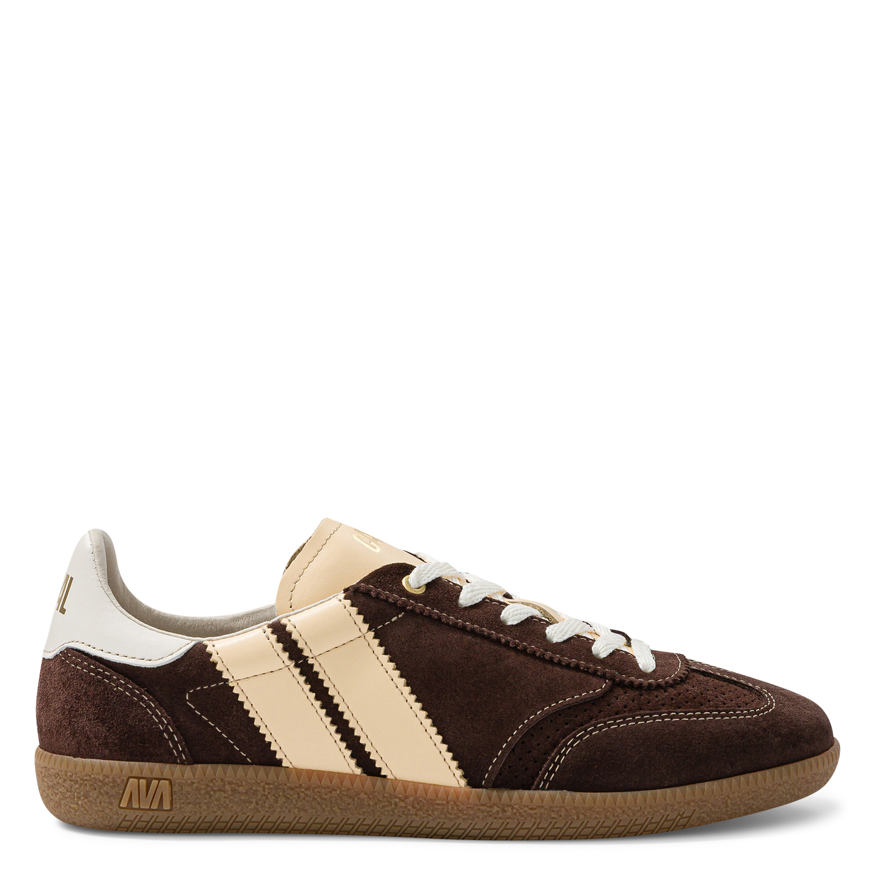 Baskets basses en cuir velours CAVAL Marron