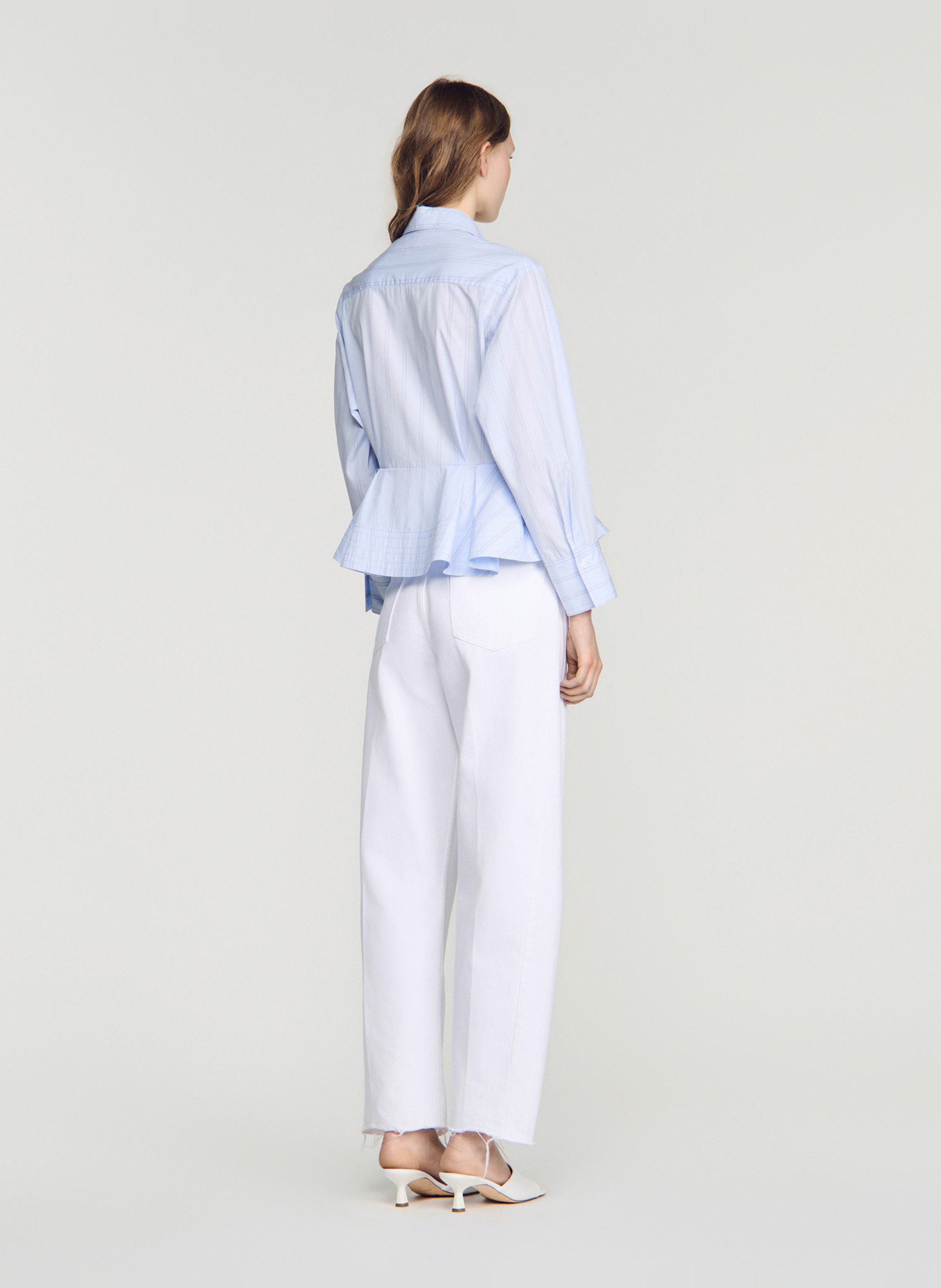 Chemise cintrée en coton SANDRO Bleu