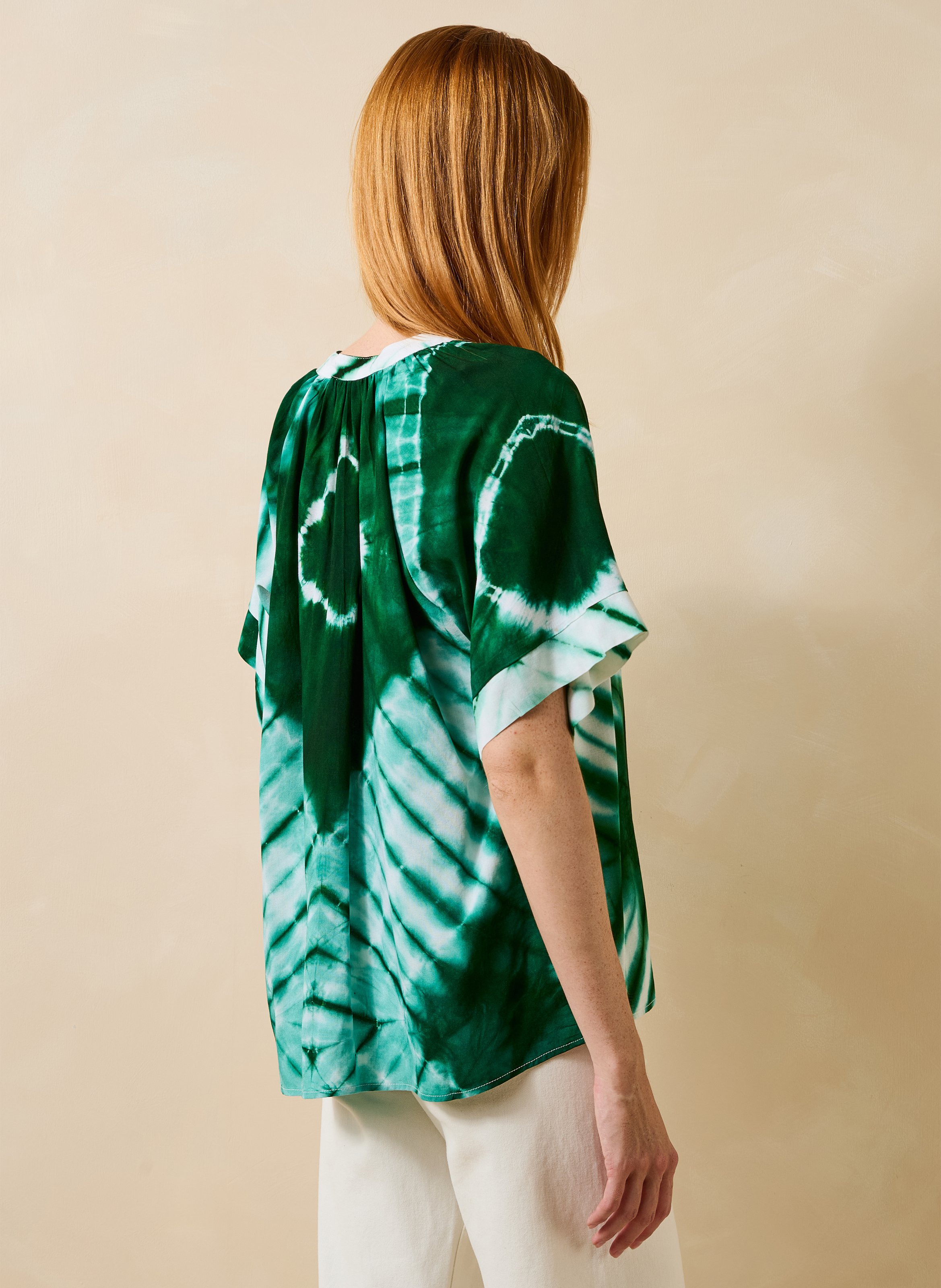 Tie-dye printed top LA FEE MARABOUTEE Green