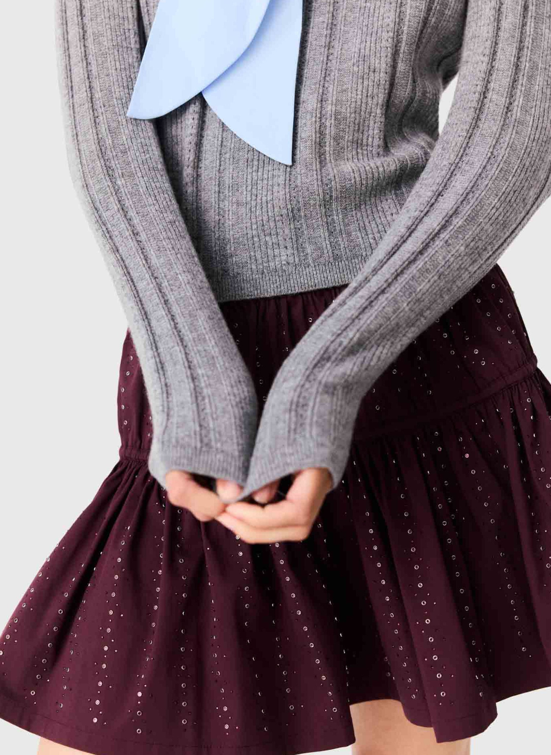 Pull droit en laine mélangée MAJE Gris