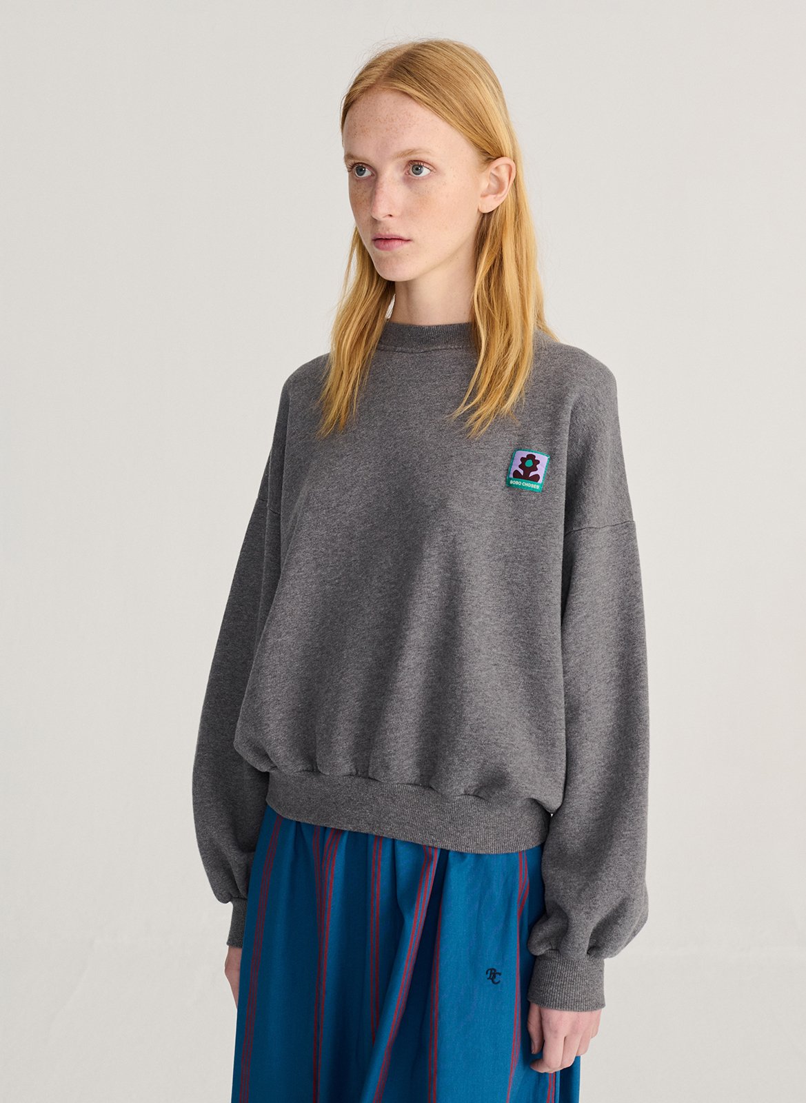 Sweat ample à logo en coton biologique BOBO CHOSES Gris