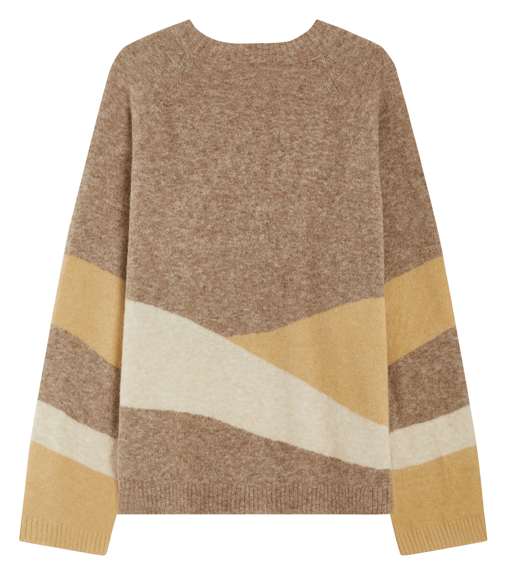 Pull droit col rond en maille jacquard GRACE ET MILA Marron