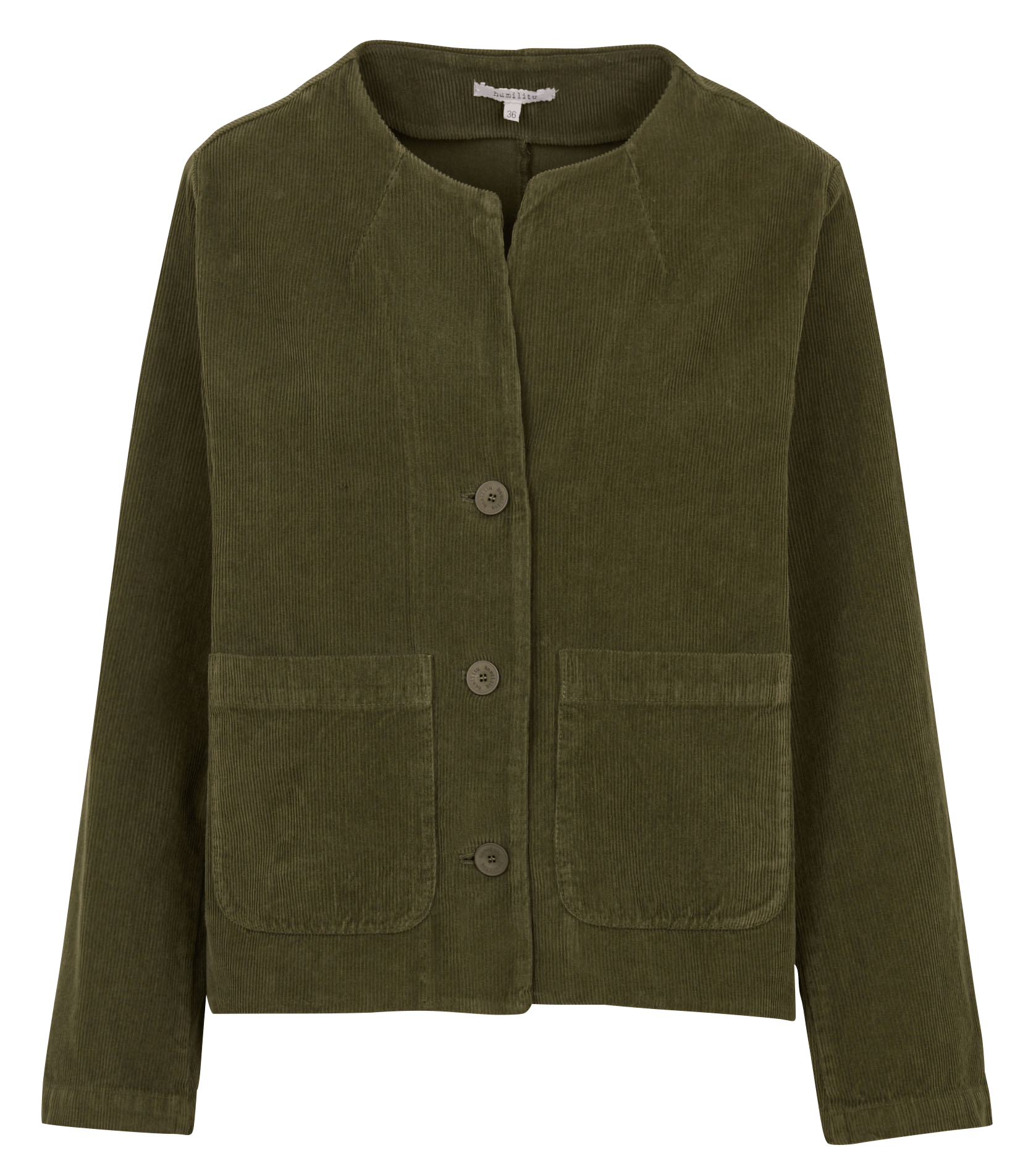 Straight corduroy cotton jacket HUMILITY Green