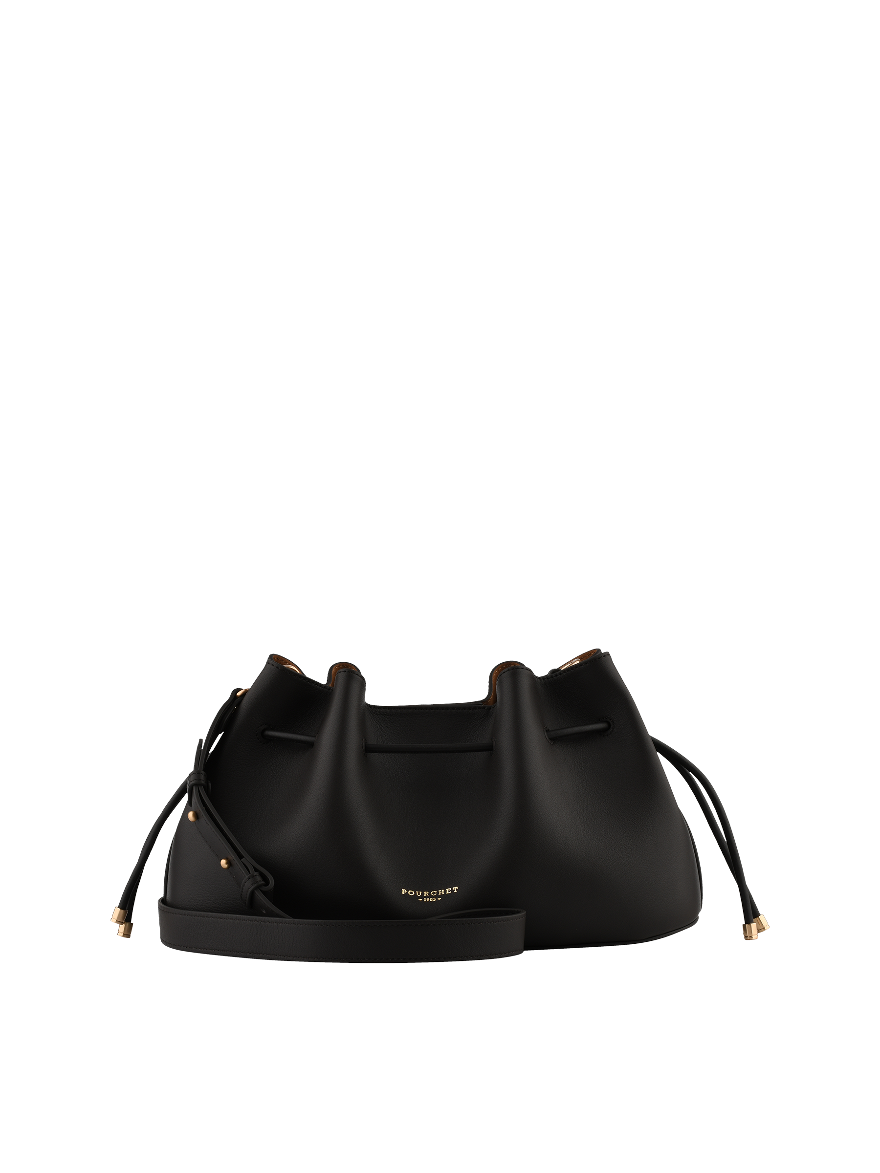 Sac porté épaule en cuir de vachette POURCHET Marron