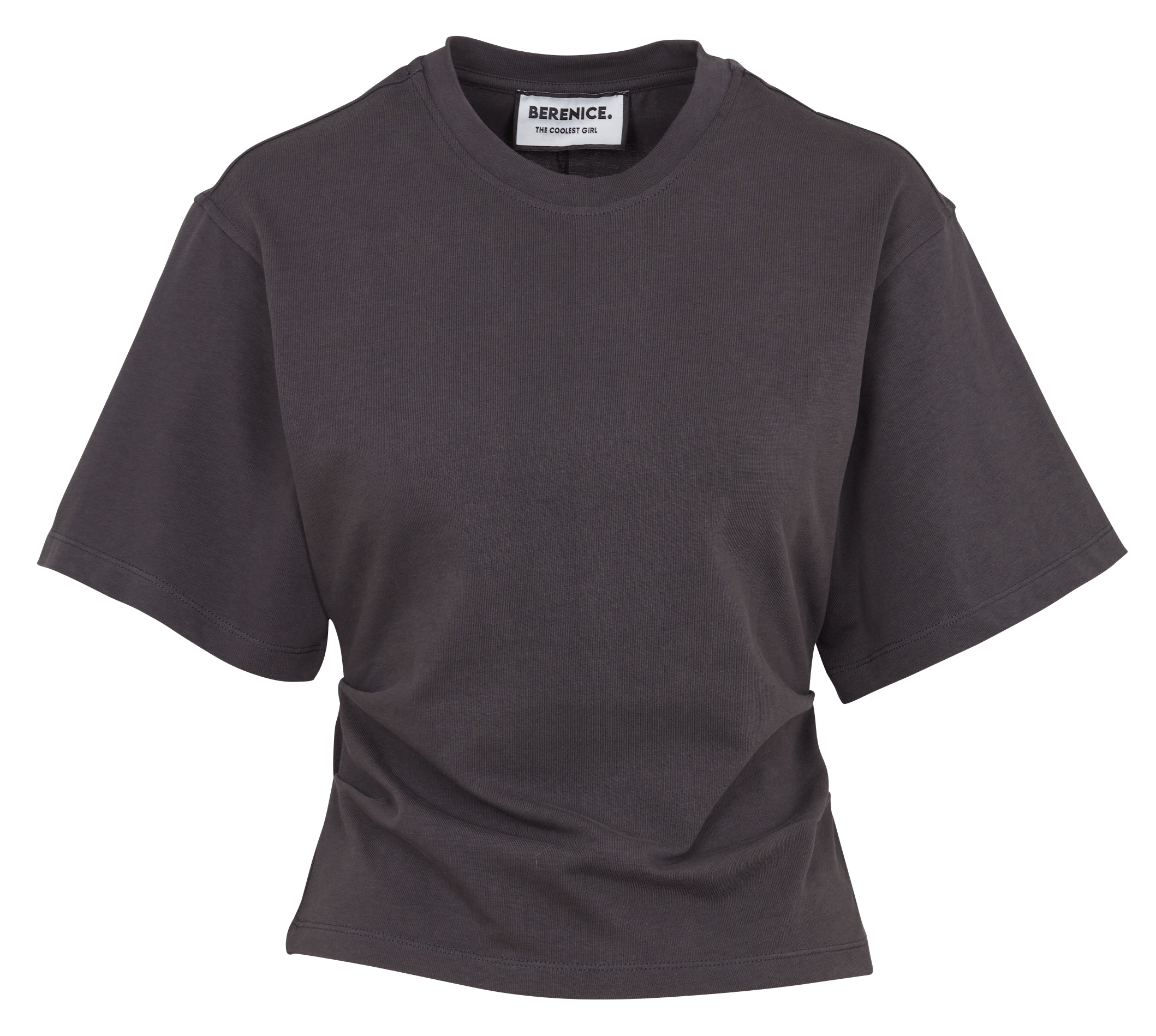 Short-sleeve ruched cotton t-shirt BERENICE