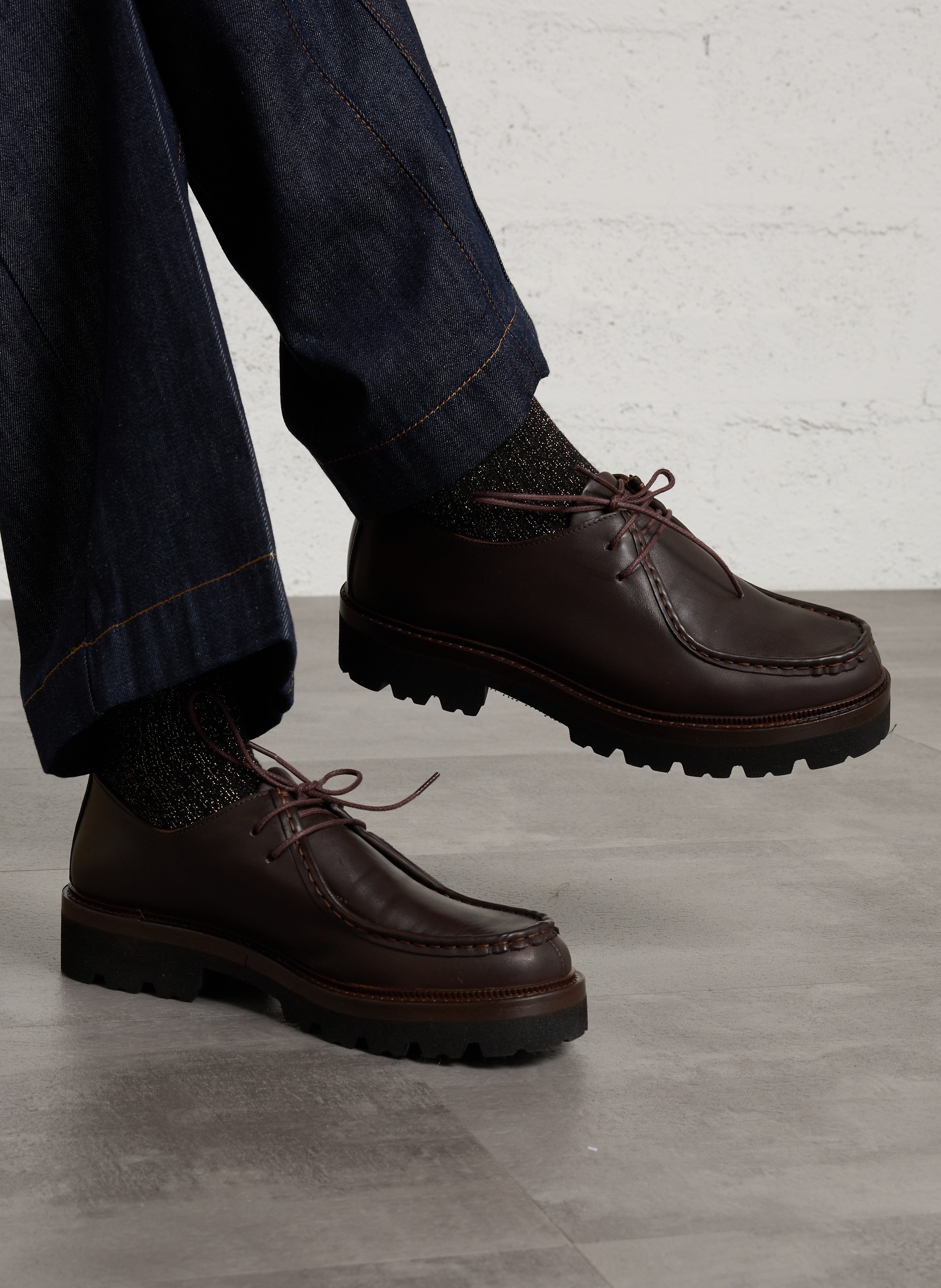 Leather Derby shoes MELLOW YELLOW Brown