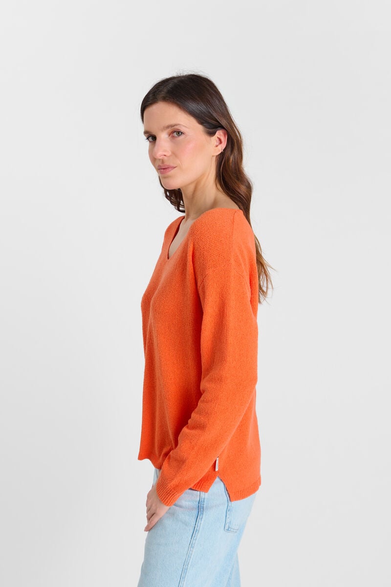 V-neck sweater LE TEMPS DES CERISES Orange