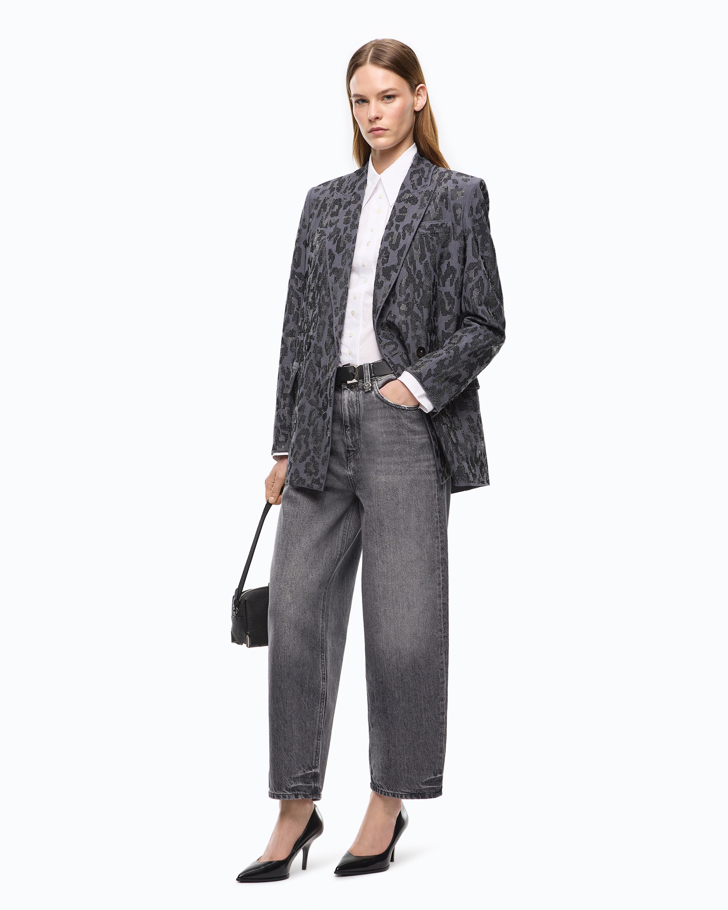 Jean ballon en denim gris PINKO Gris