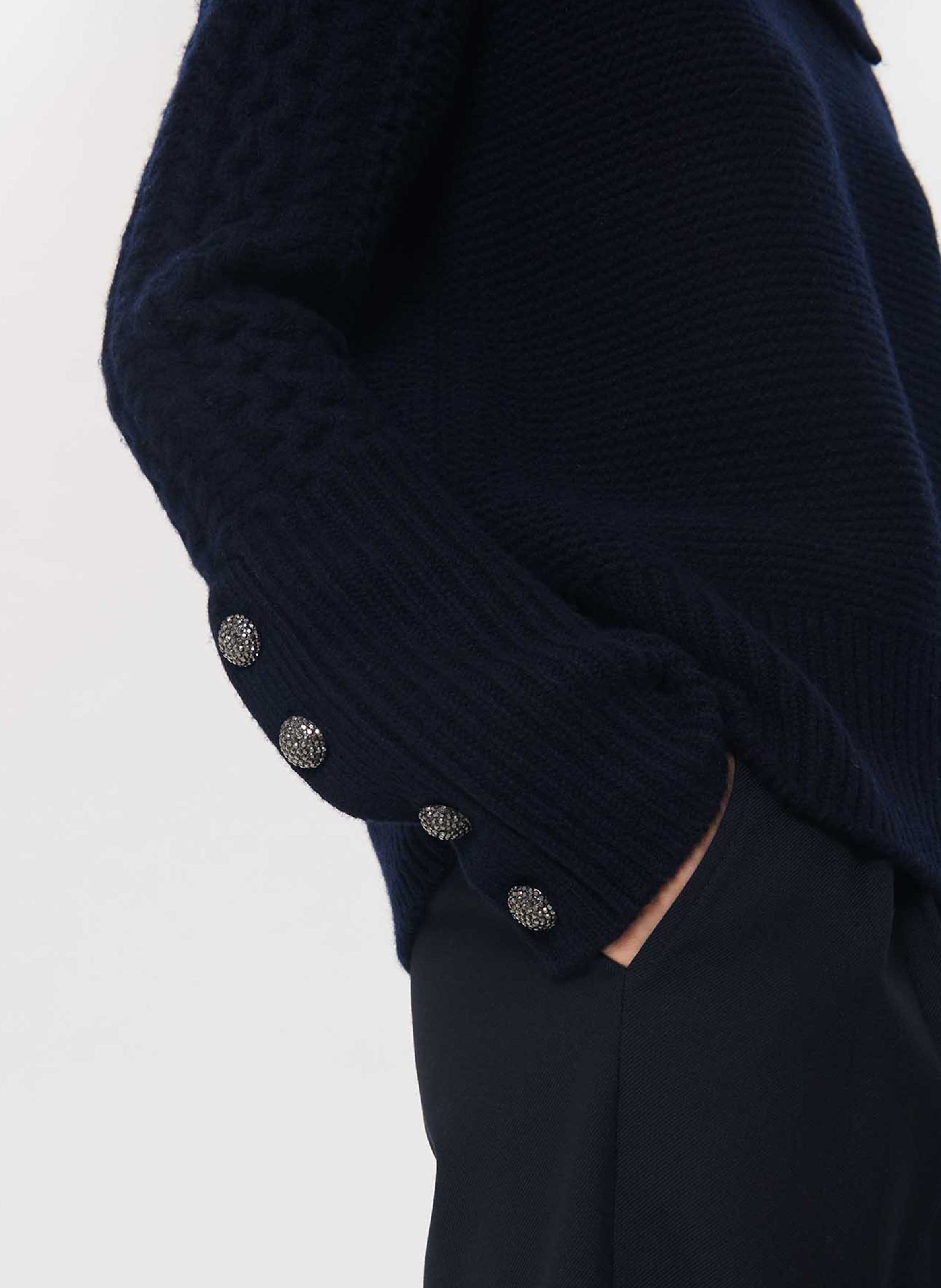 Straight round-neck wool jumper TARA JARMON Blue