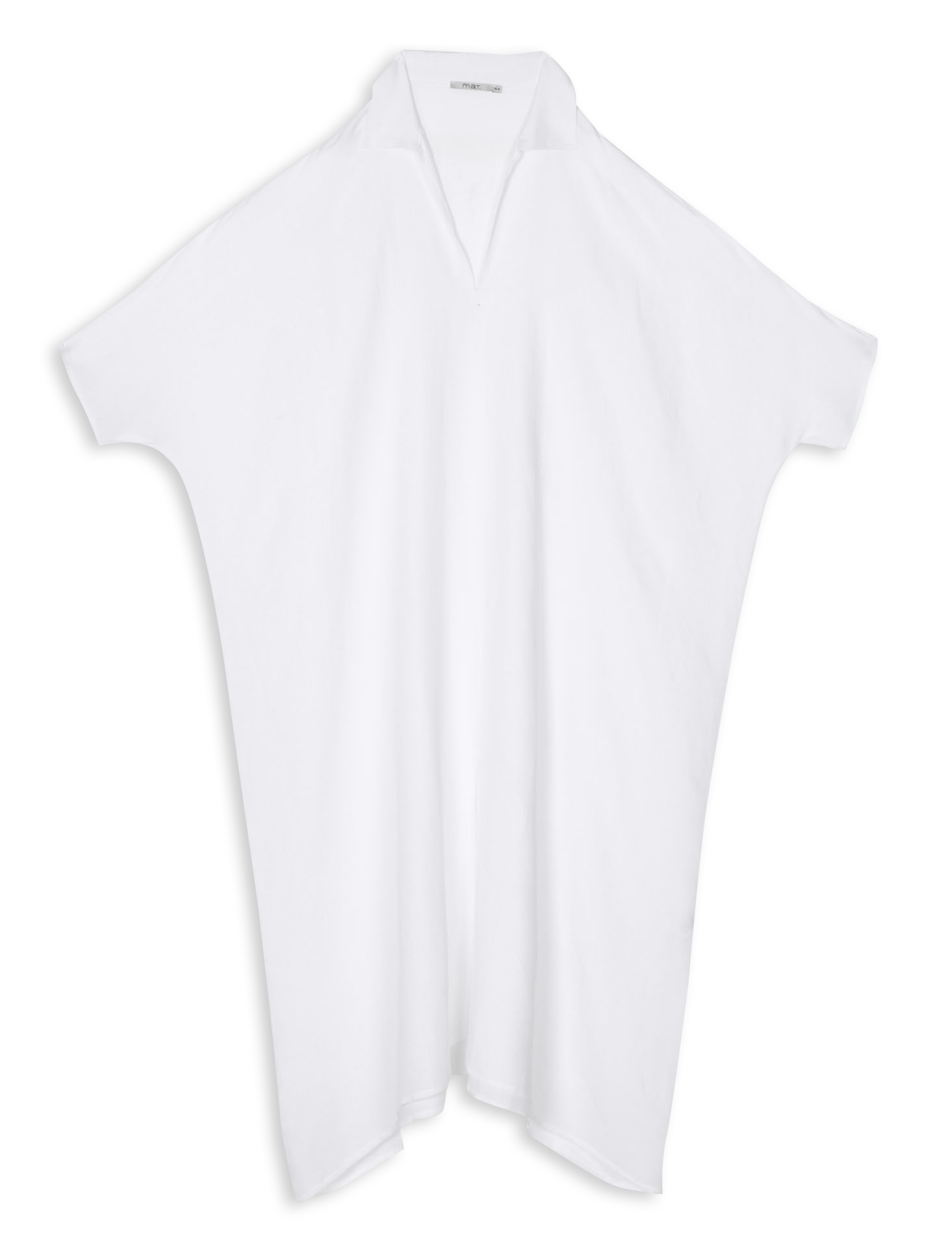 Robe tunique midi col V MAT FASHION Blanc