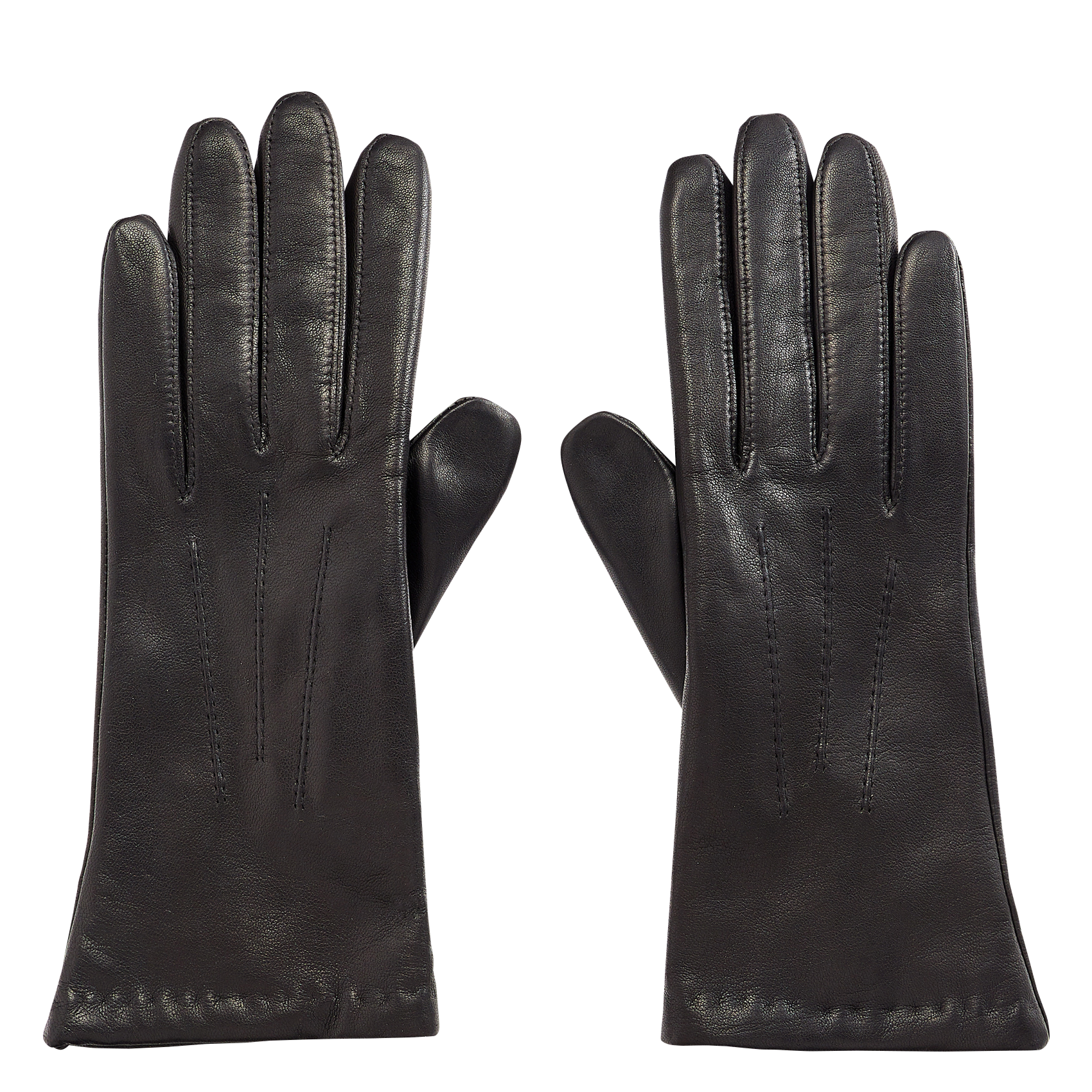 Einfarbige Handschuhe aus Leder SAISON 1865 Schwarz