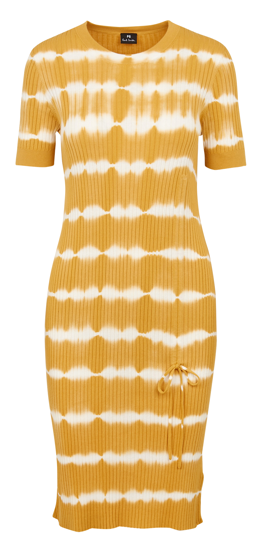 Organic cotton tie-dye print round-neck midi dress PAUL SMITH Yellow