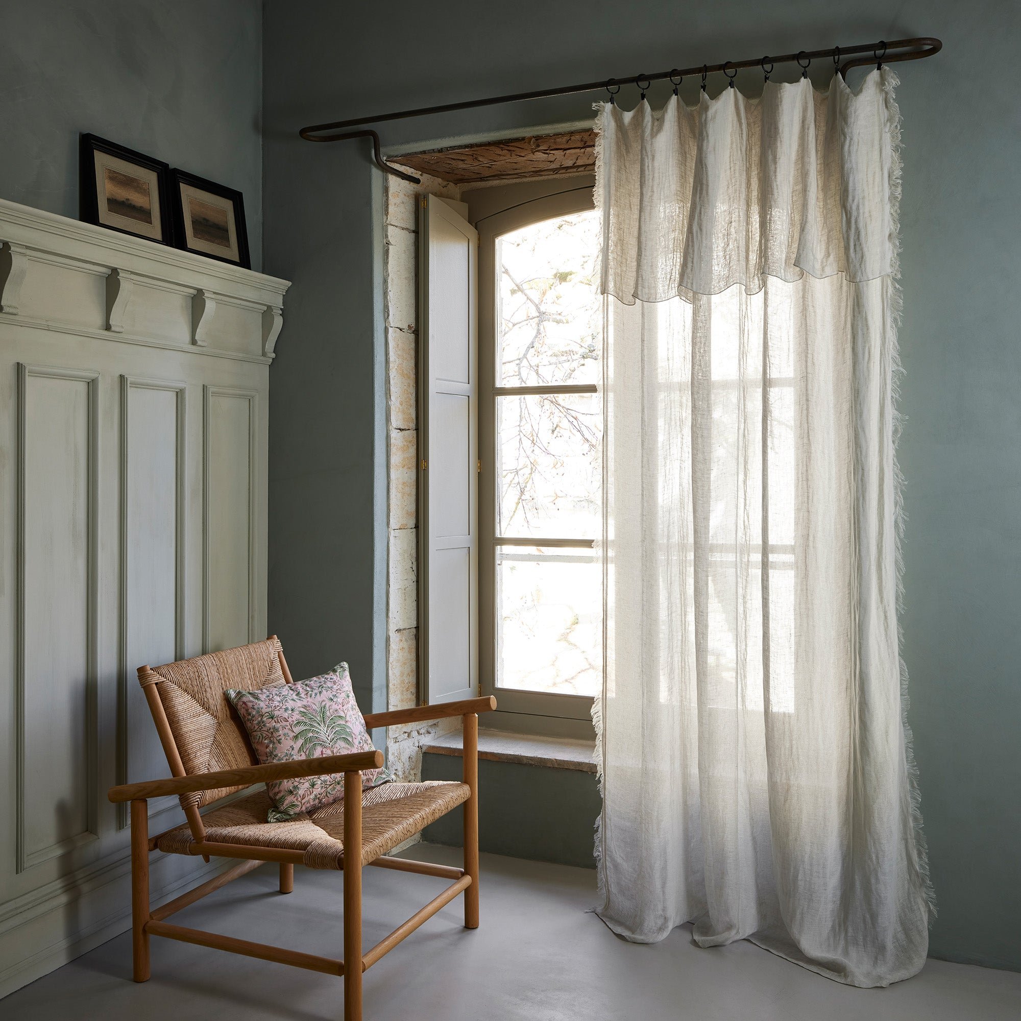 Voile curtain panel MADURA Grey