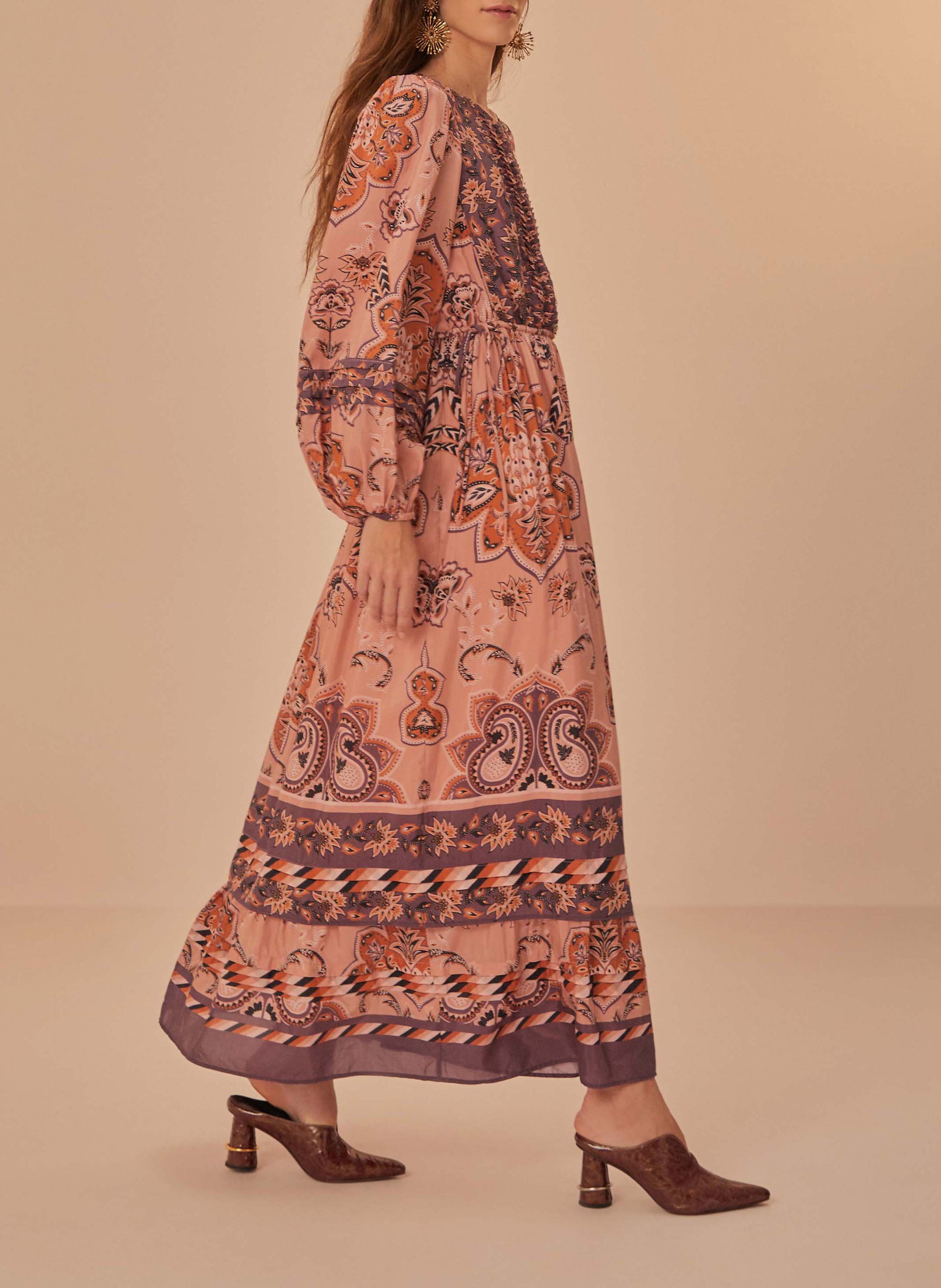 Robe longue en coton mélangé imprimée FARM RIO Multicolore