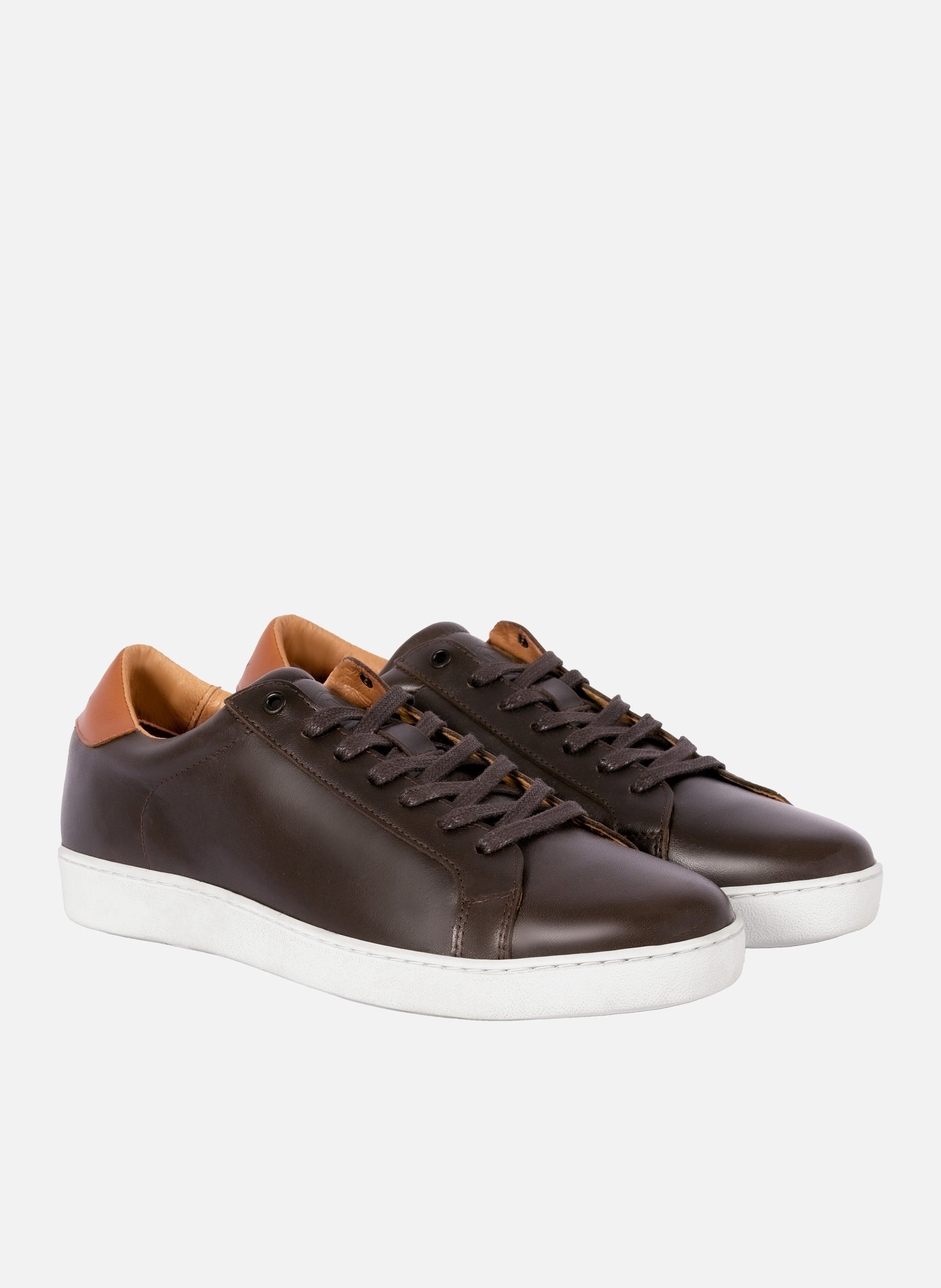 Lace-up leather tennis shoes JULES & JENN Brown