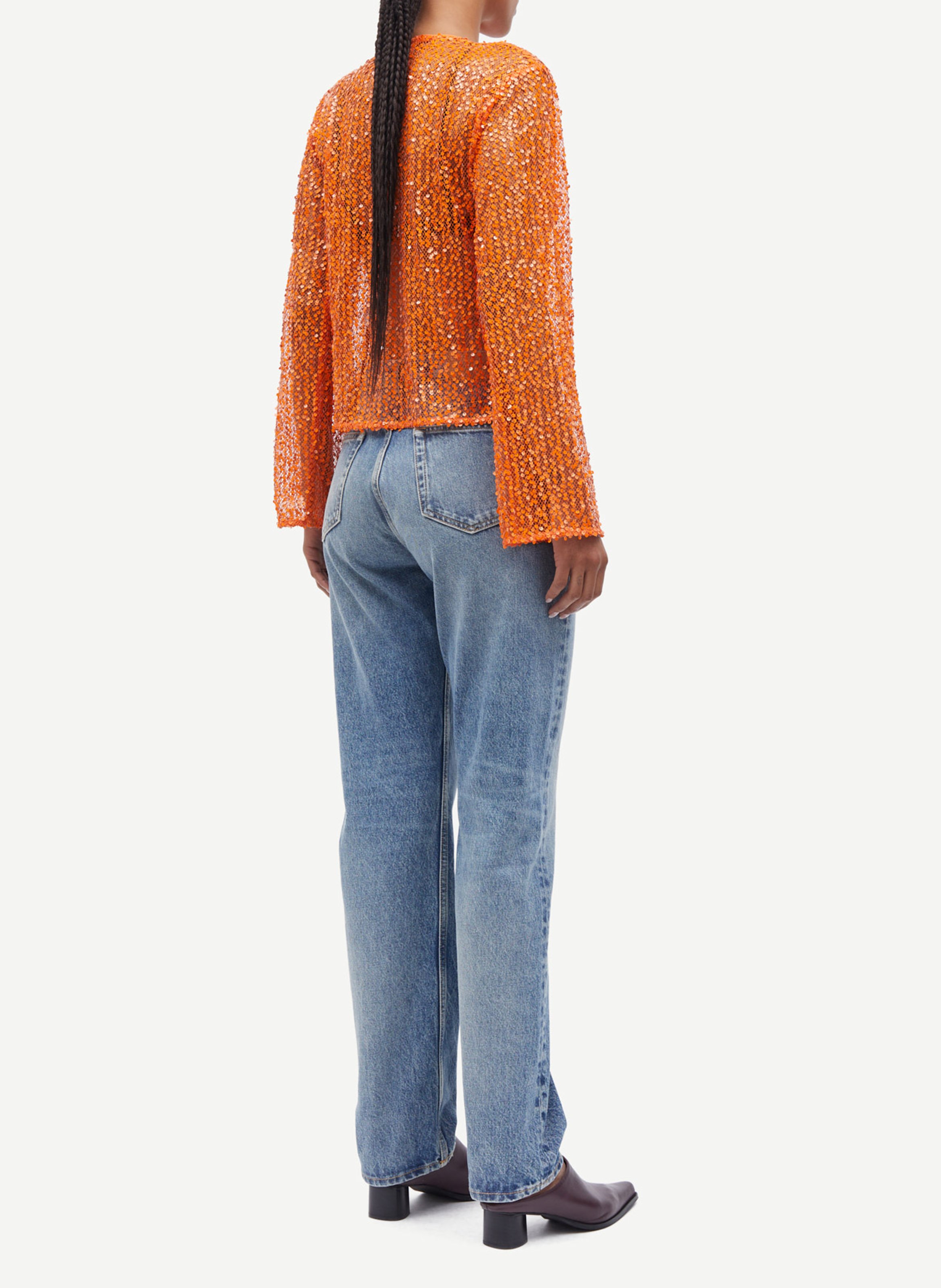 Gret - Top mit Rundhalsausschnitt und Pailletten SAMSOE SAMSOE Orange