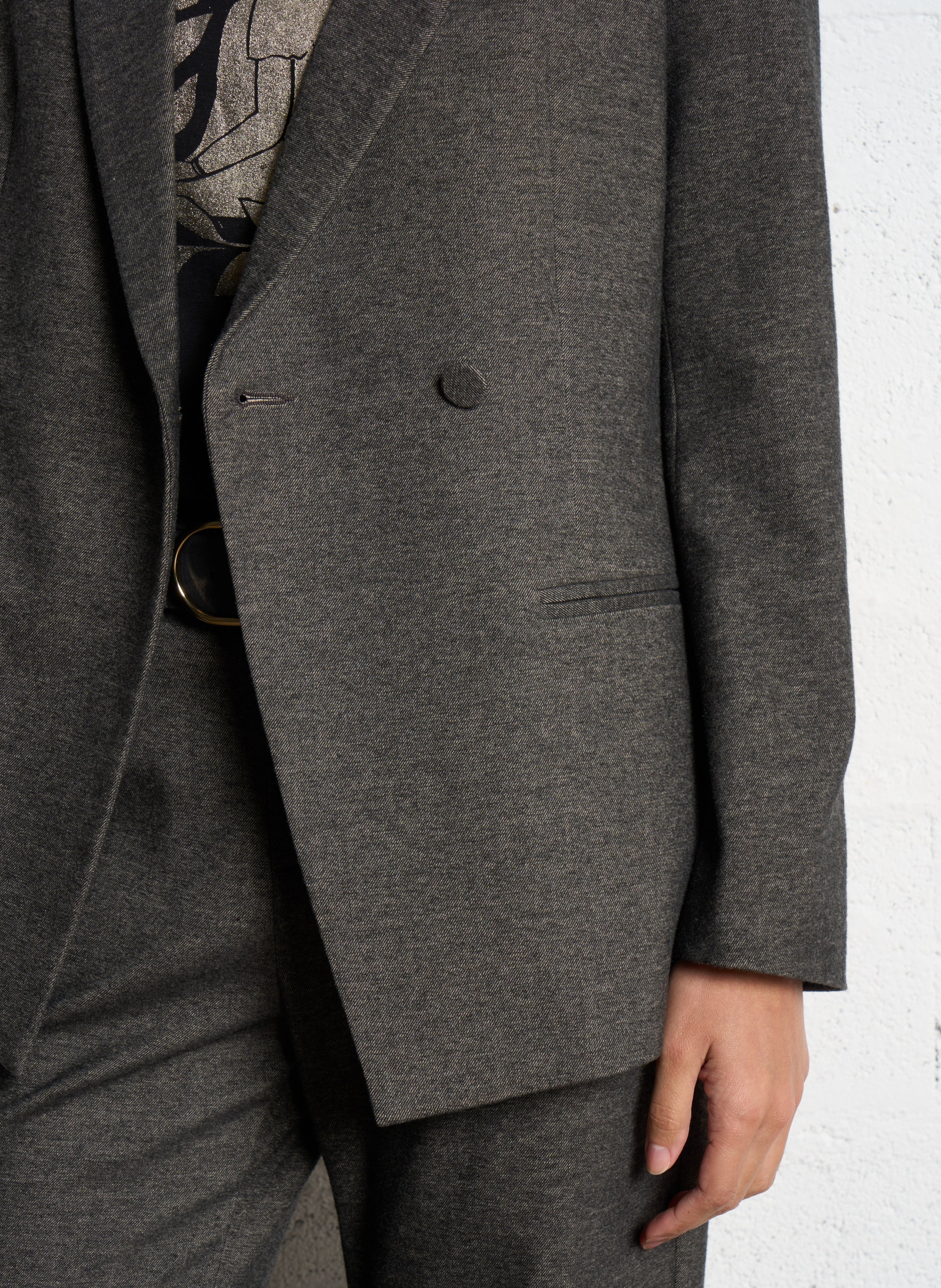 Tailored blazer with asymmetrical closure ONE STEP Grey